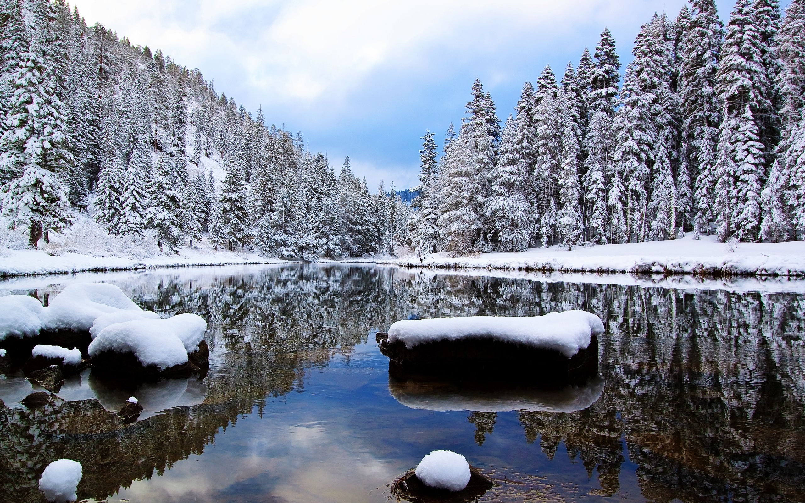 2560x1600 Winter River Wallpapers