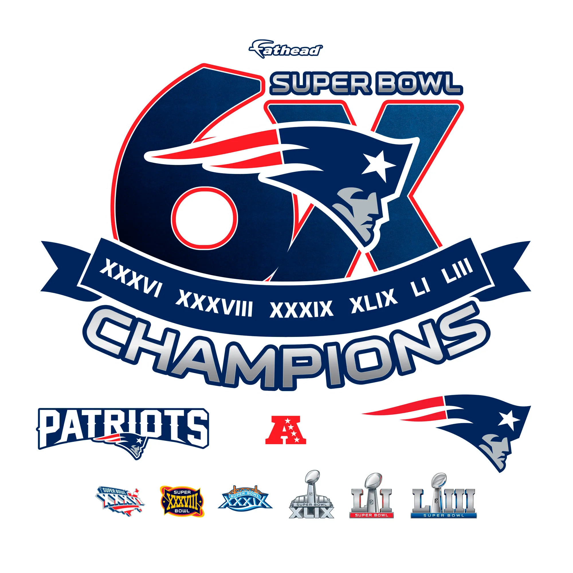2000x2000 New England Patriots: Super Bowl Champions Graphic | Fathead Official Site