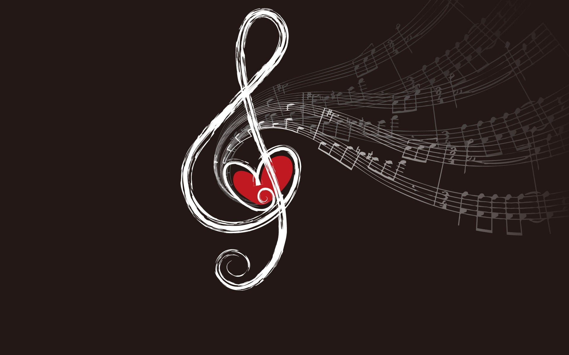 1920x1200 G-Clef sign, music, musical notes, heart, simple background HD wallpaper |