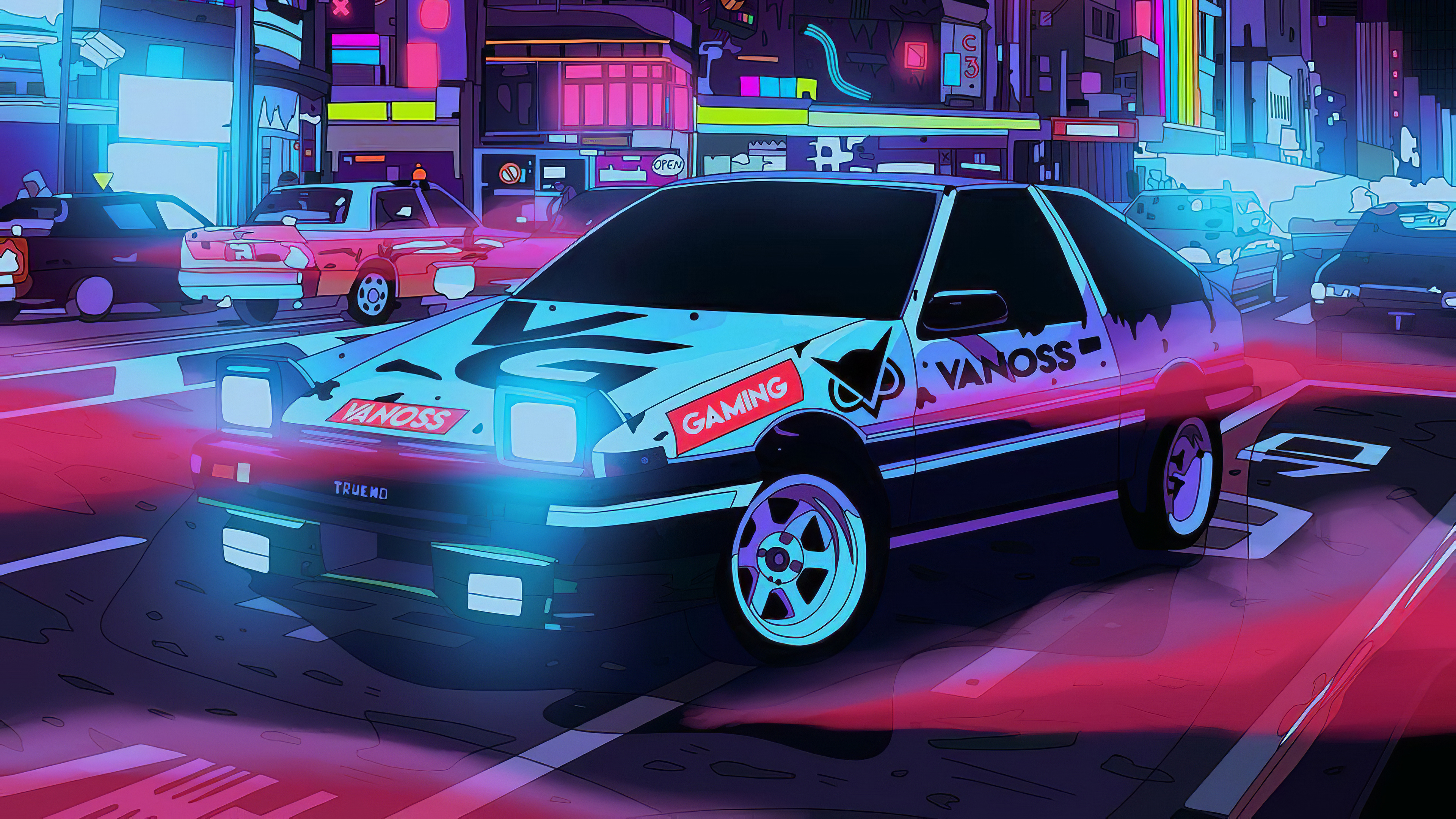 3840x2160 Cyberpunk Car Neon City Run 4k, HD Artist, 4k Wallpapers, Images, Backgrounds, Photos and Pictures