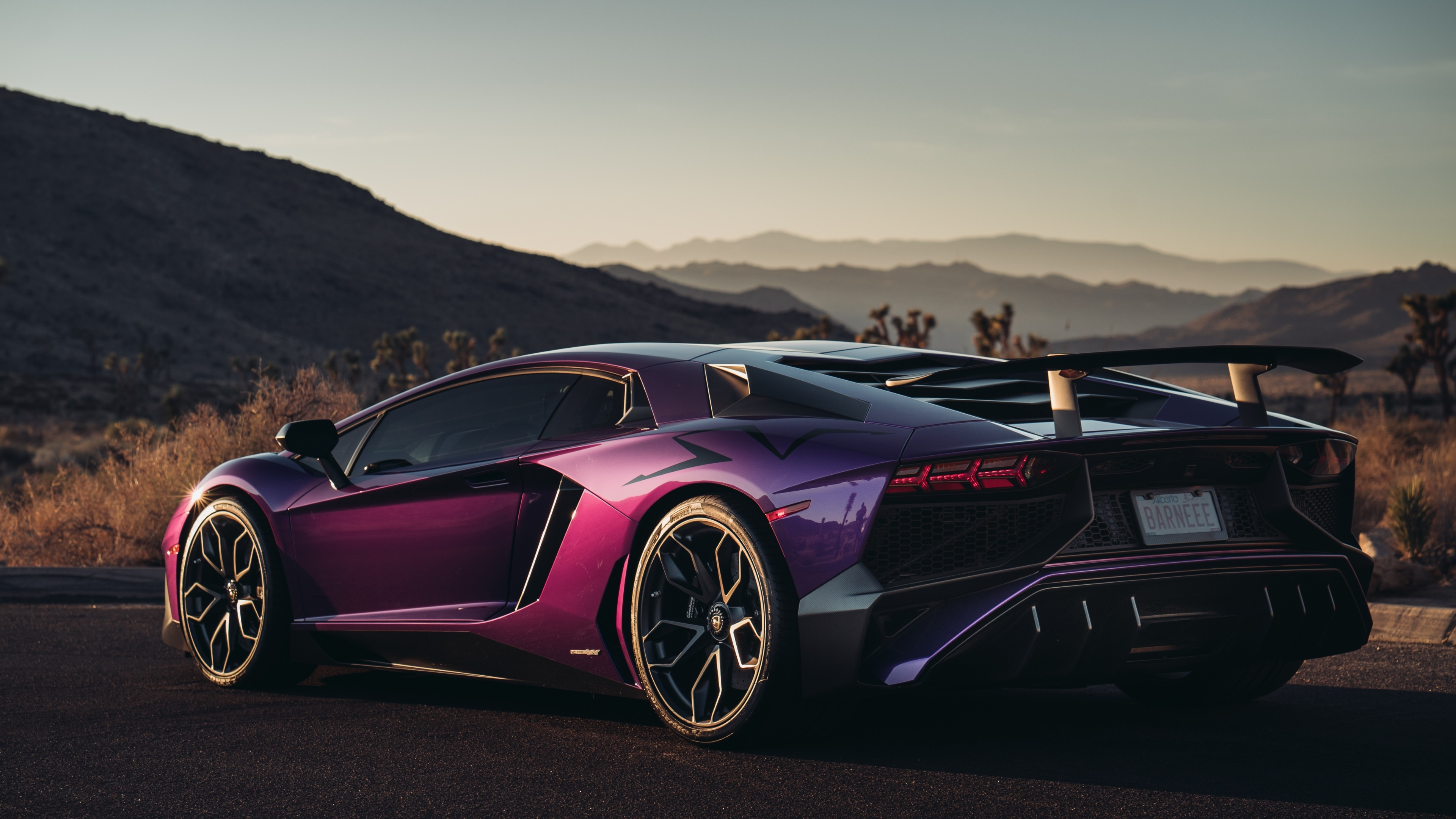 3840x2160 Shiny purple and pink Lamborghini Aventador LP 750-4 SuperVeloce