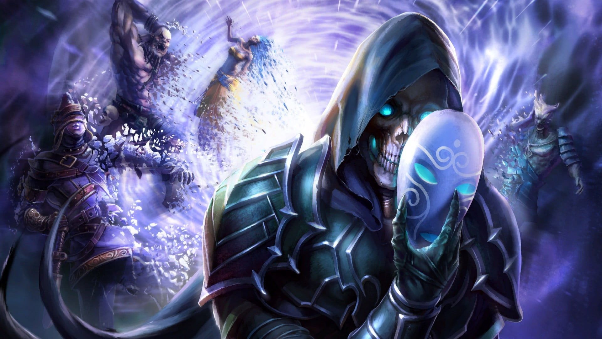 1920x1080 skeleton man wearing armor suit and hooded cape digital wallpaper # necromancer Heroes of Might and Magic 6 #San&acirc;&#128;&brvbar; | Suit of armor, Hood wallpapers, Digital wallpaper