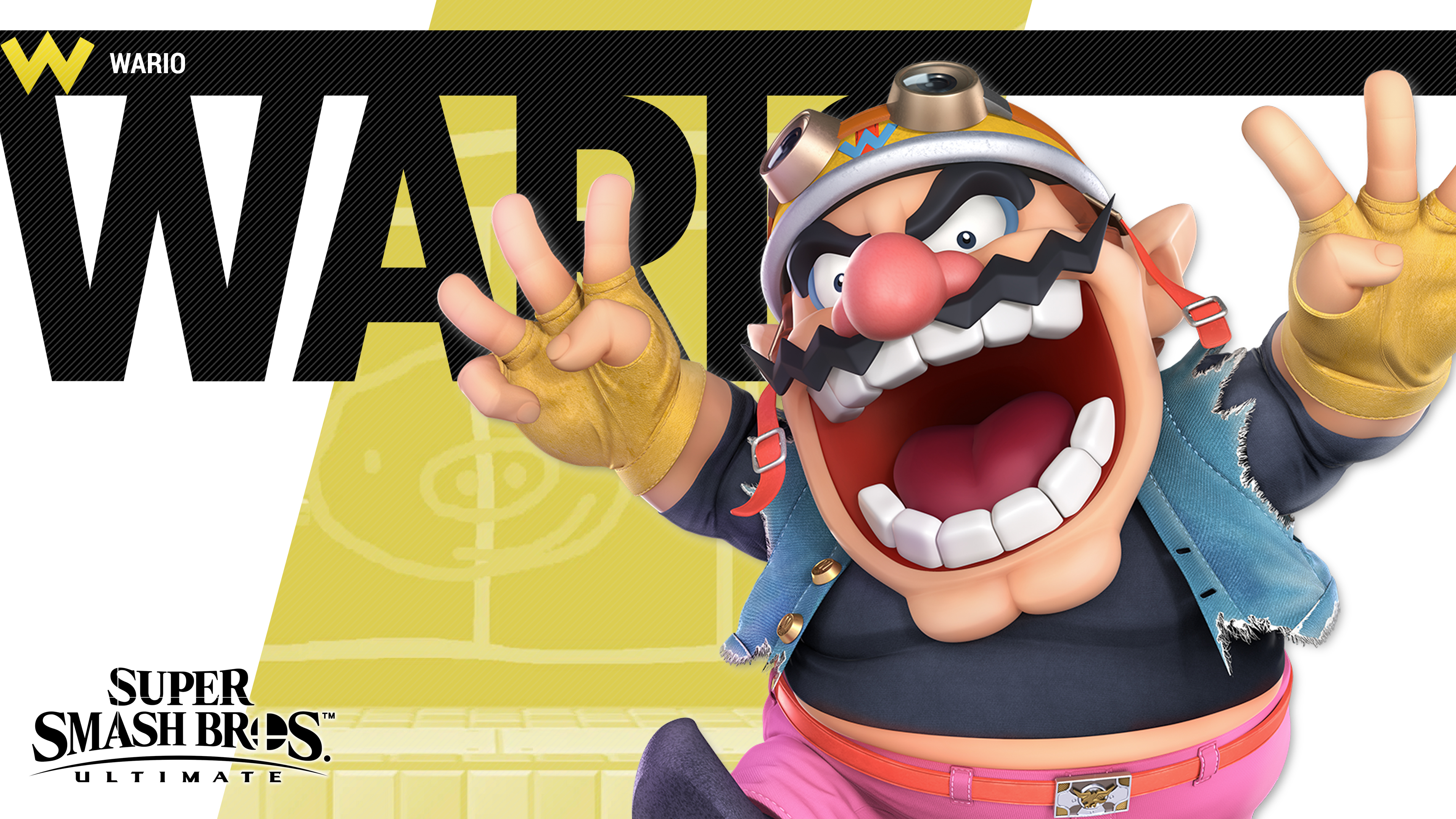3840x2160 Super Smash Bros Wario Wallpapers Cat with Monocle