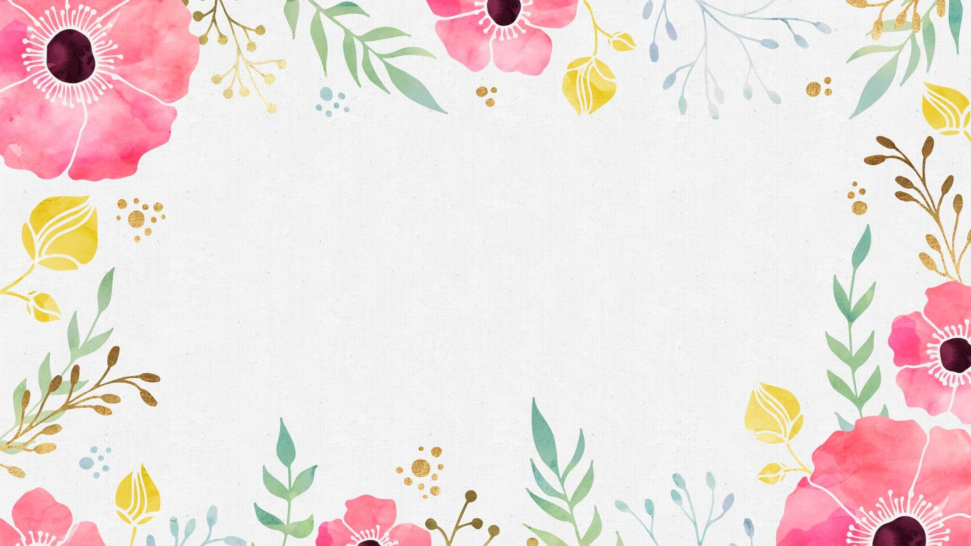 1920x1080 watercolor flowers. desktop wallpaper | Ilustra&Atilde;&sect;&Atilde;&micro;es florais, Wallpapers femininos, Etiquetas de agradeciment