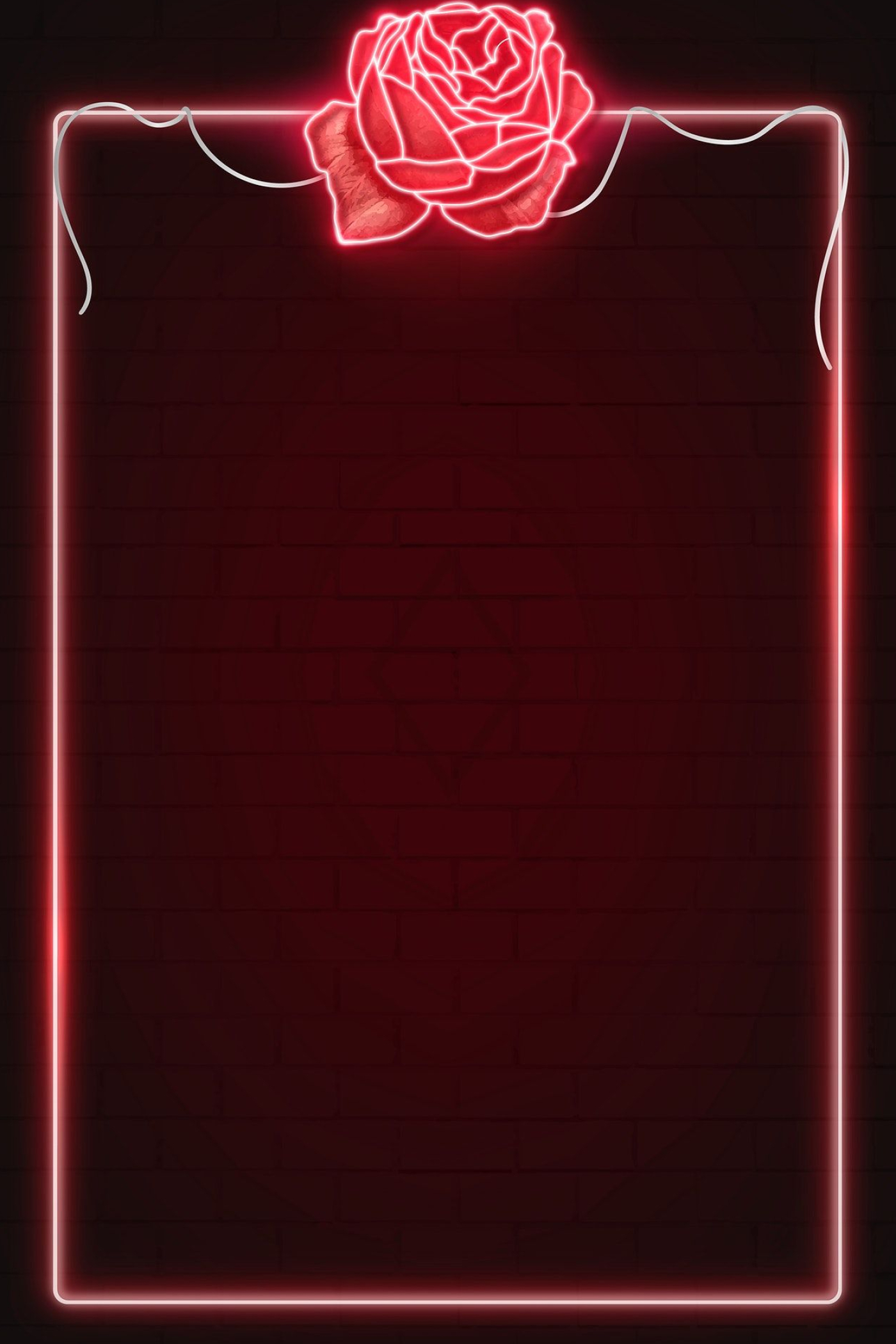1400x2100 Download premium vector of Red neon rectangle frame vector by marinemynt about red rose, neon red, neon rose, &acirc;&#128;&brvbar; | Neon wallpaper, Photo frame wallpaper, Rose frame