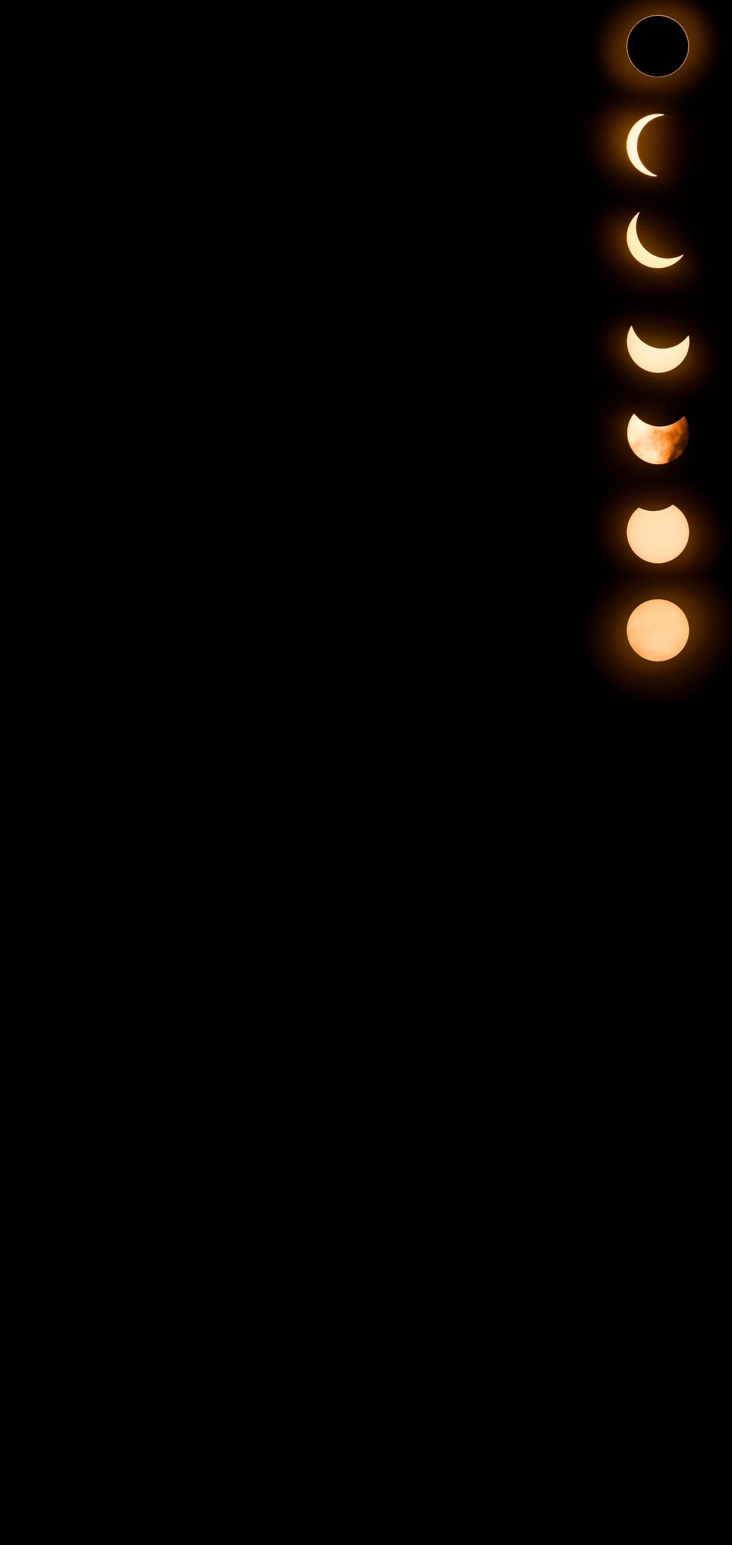 1440x3040 Phases of the Solar Eclipse by jeoblrd Galaxy S10 Hole-Punch Wallpaper