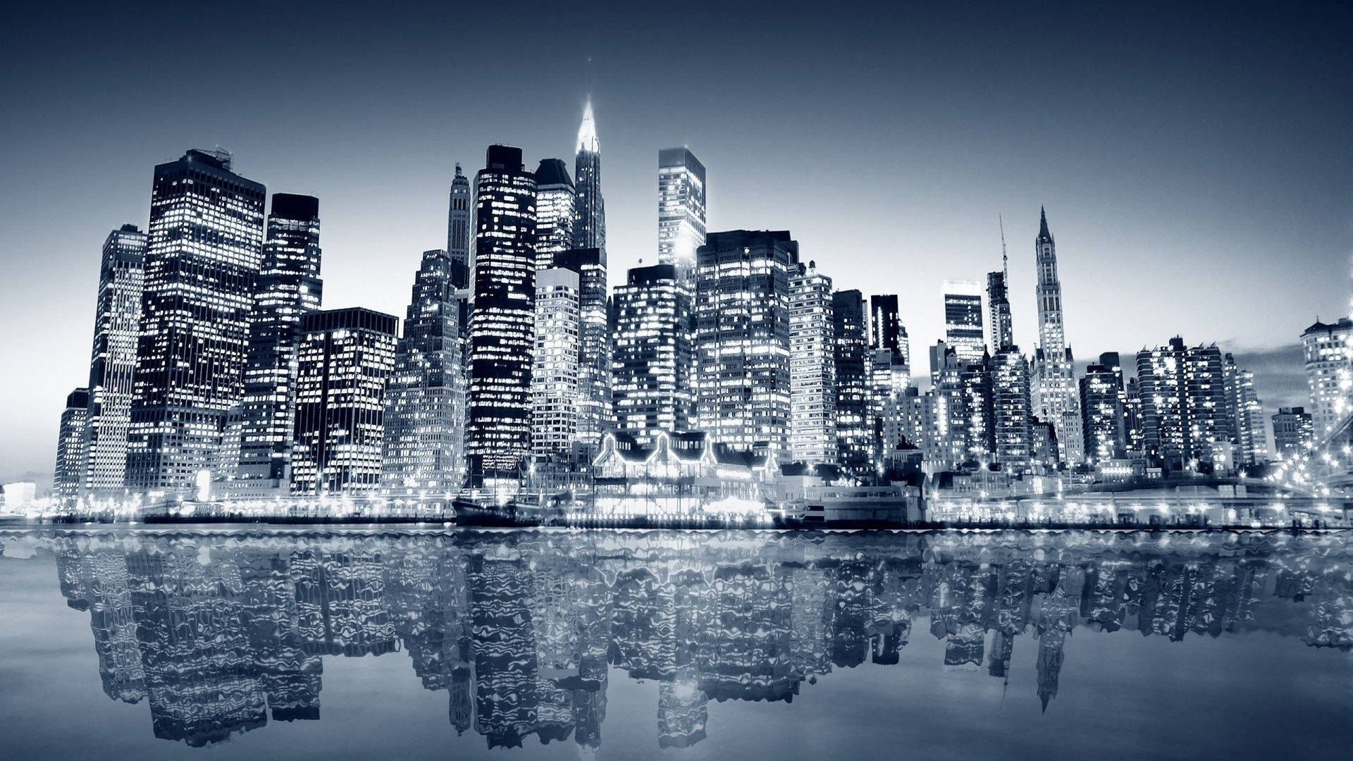 1920x1080 Download New York Hd Skyscrapers Reflection Wallpaper