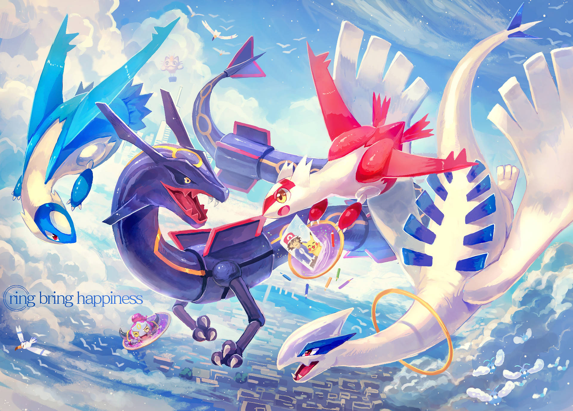 1920x1376 Download Lugia Rayquaza Latias And Latios Flying Wallpaper