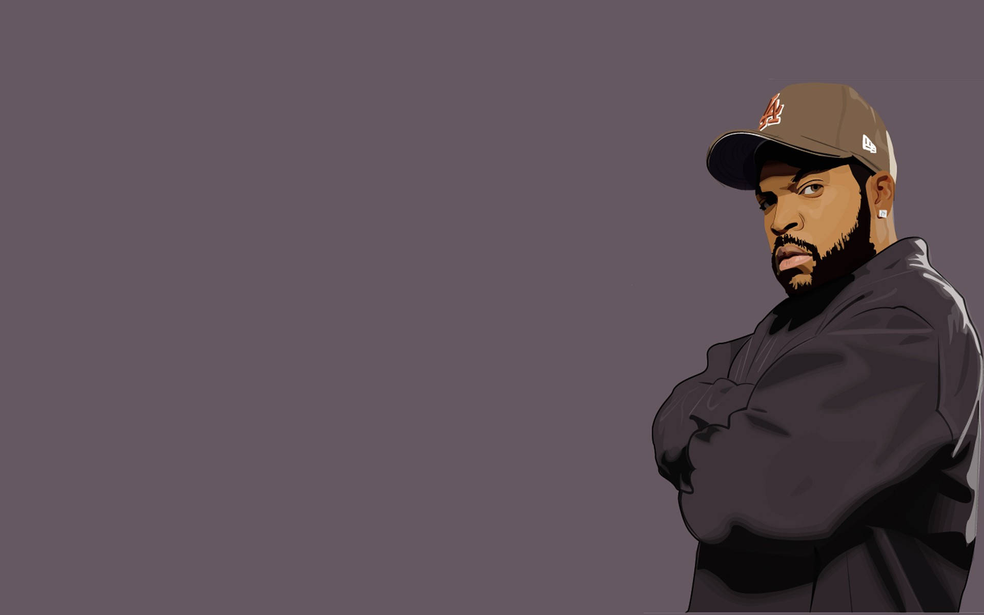 1920x1200 Download Minimalist Illustration Rapper Ice Cube Wallpaper