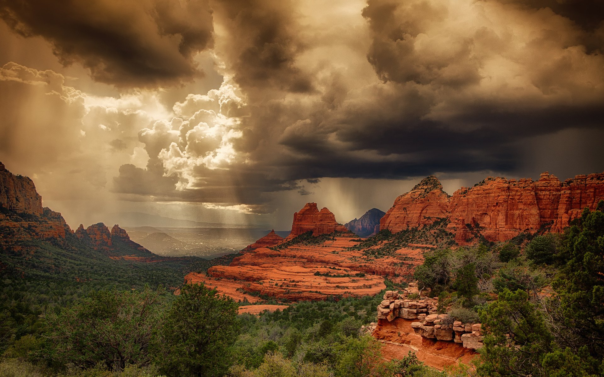 1920x1200 desert, Usa, Arizona, Light, Storm, Sedona, Summer, Rocks Wallpapers HD / Desktop and Mobile Backgrounds