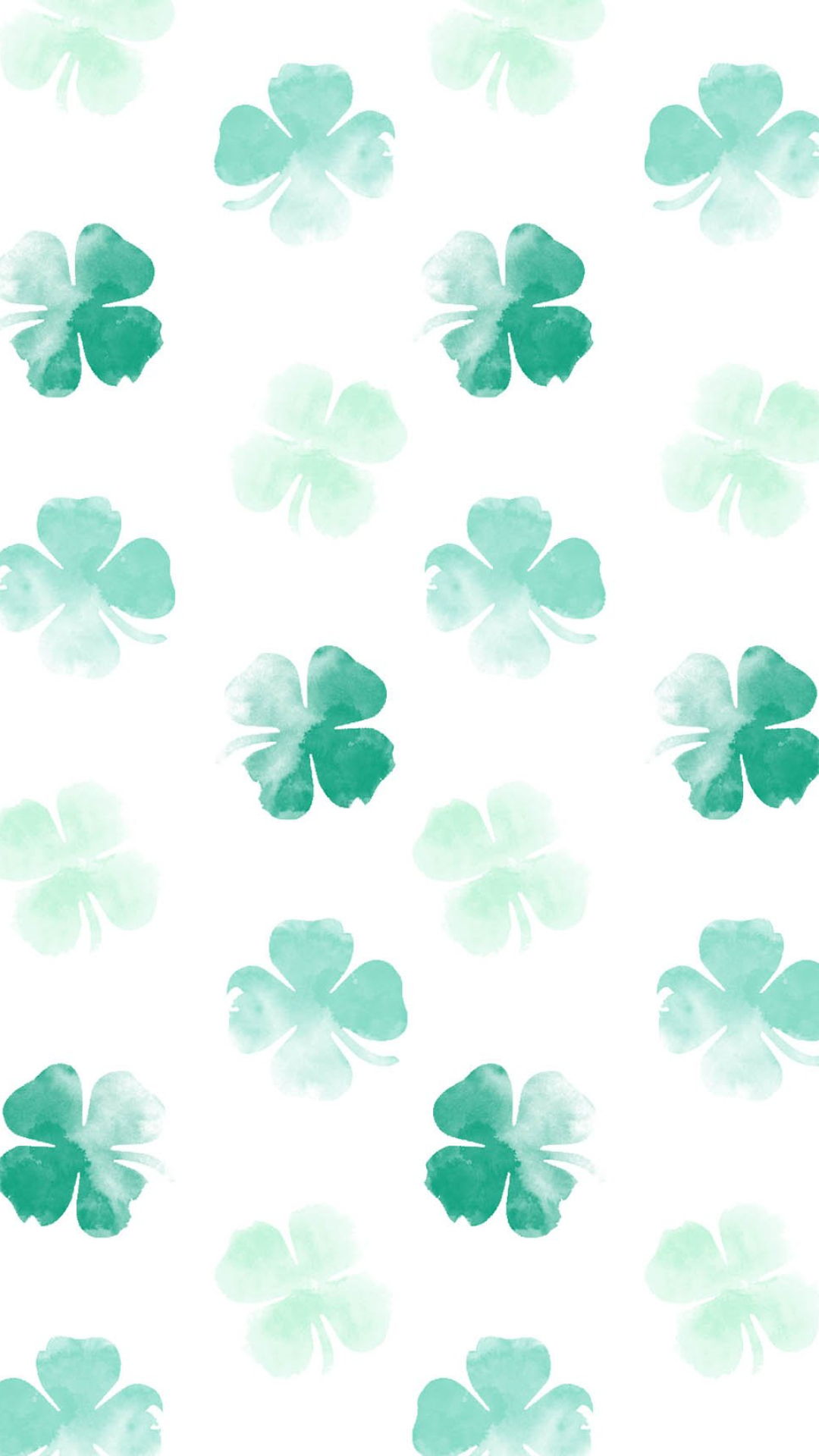 1080x1920 st patrick lucky green watercolor shamrock clovers free wallpaper by Audrey Chenal Audrey Chenal