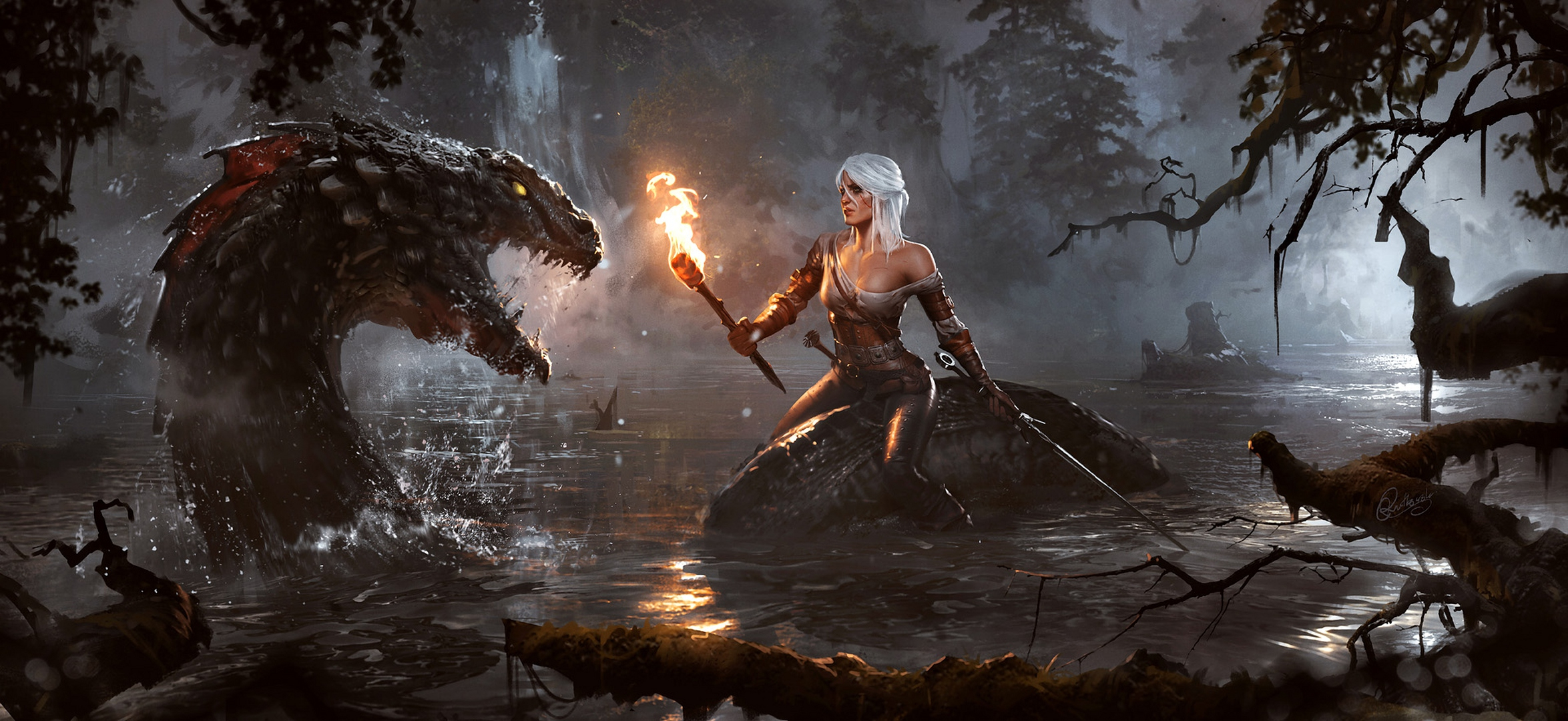 2349x1080 180+ Ciri (The Witcher) HD Wallpapers and Backgrounds