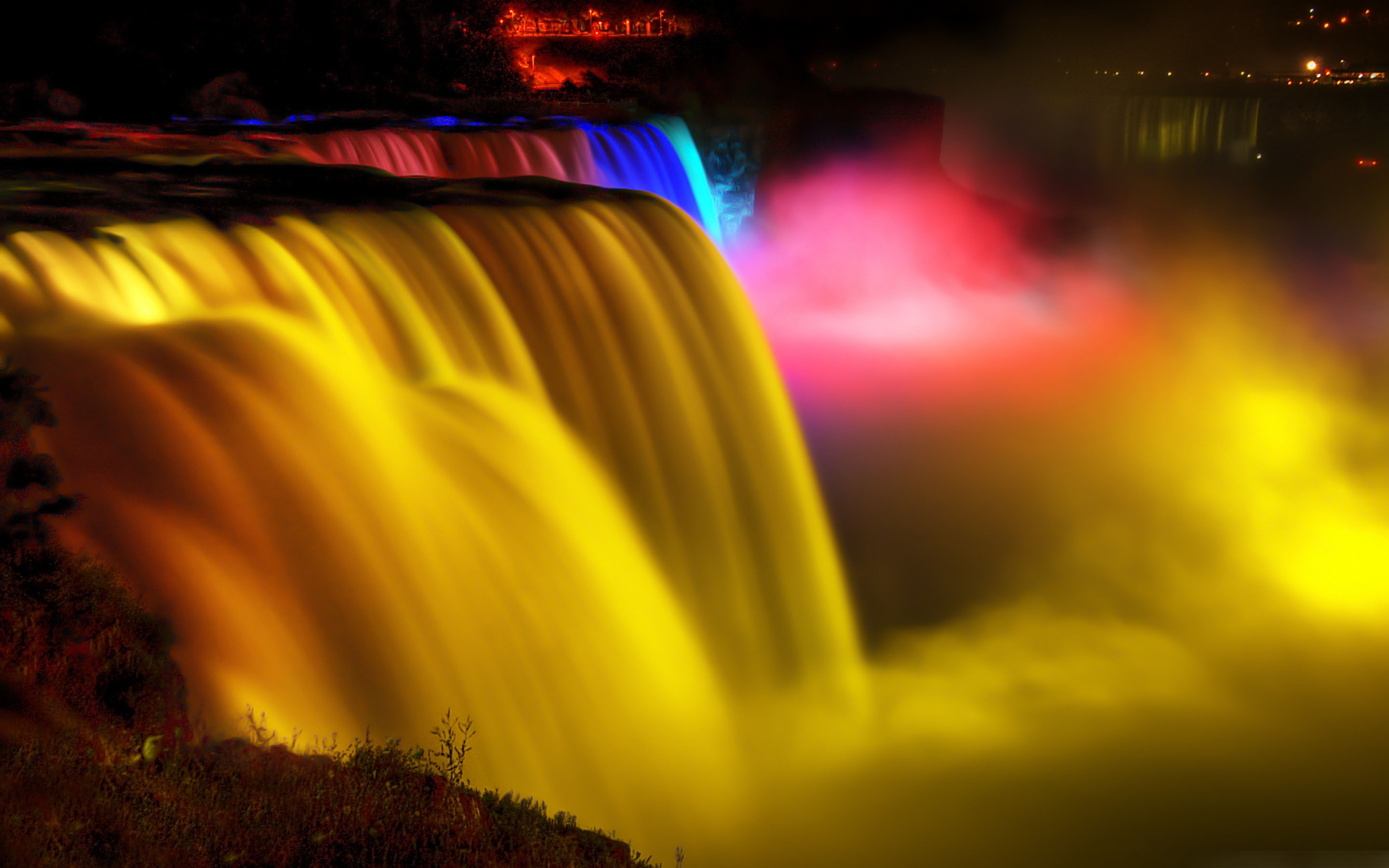 2880x1800 Niagara Falls Night View MacBook Air Wallpaper Download