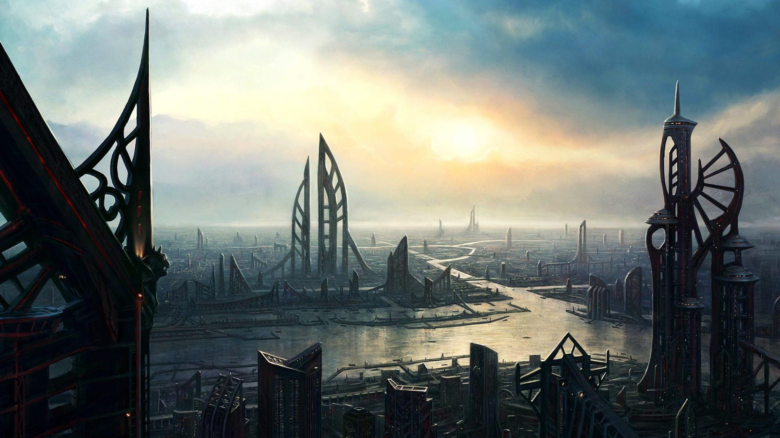 2560x1440 Dystopia | Sci fi wallpaper, Futuristic city, Sci fi landscape