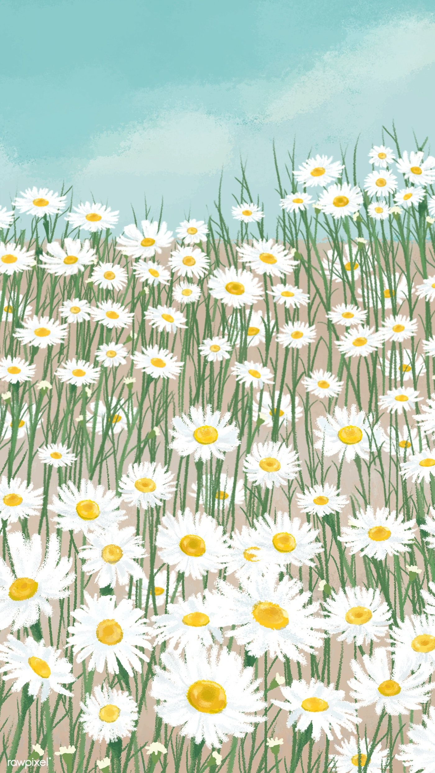 1400x2488 Blooming white daisy flower mobile phone wallpaper illustration | premium image by / marine&acirc;&#128;&brvbar; | Daisy wallpaper, Flower phone wallpaper, Phone wallpaper