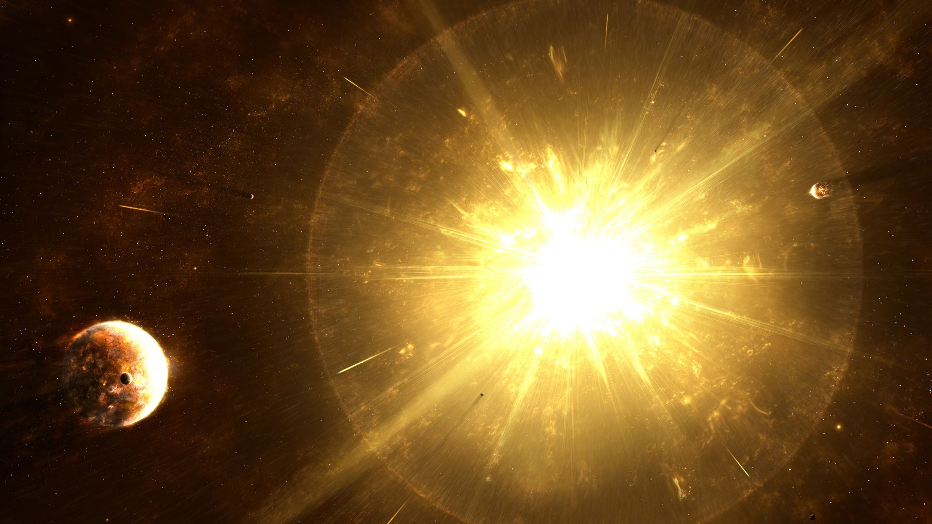 1920x1080 Supernova Stars Explosion Planet Yellow HD wallpaper | nature and landscape | Wallpaper Better