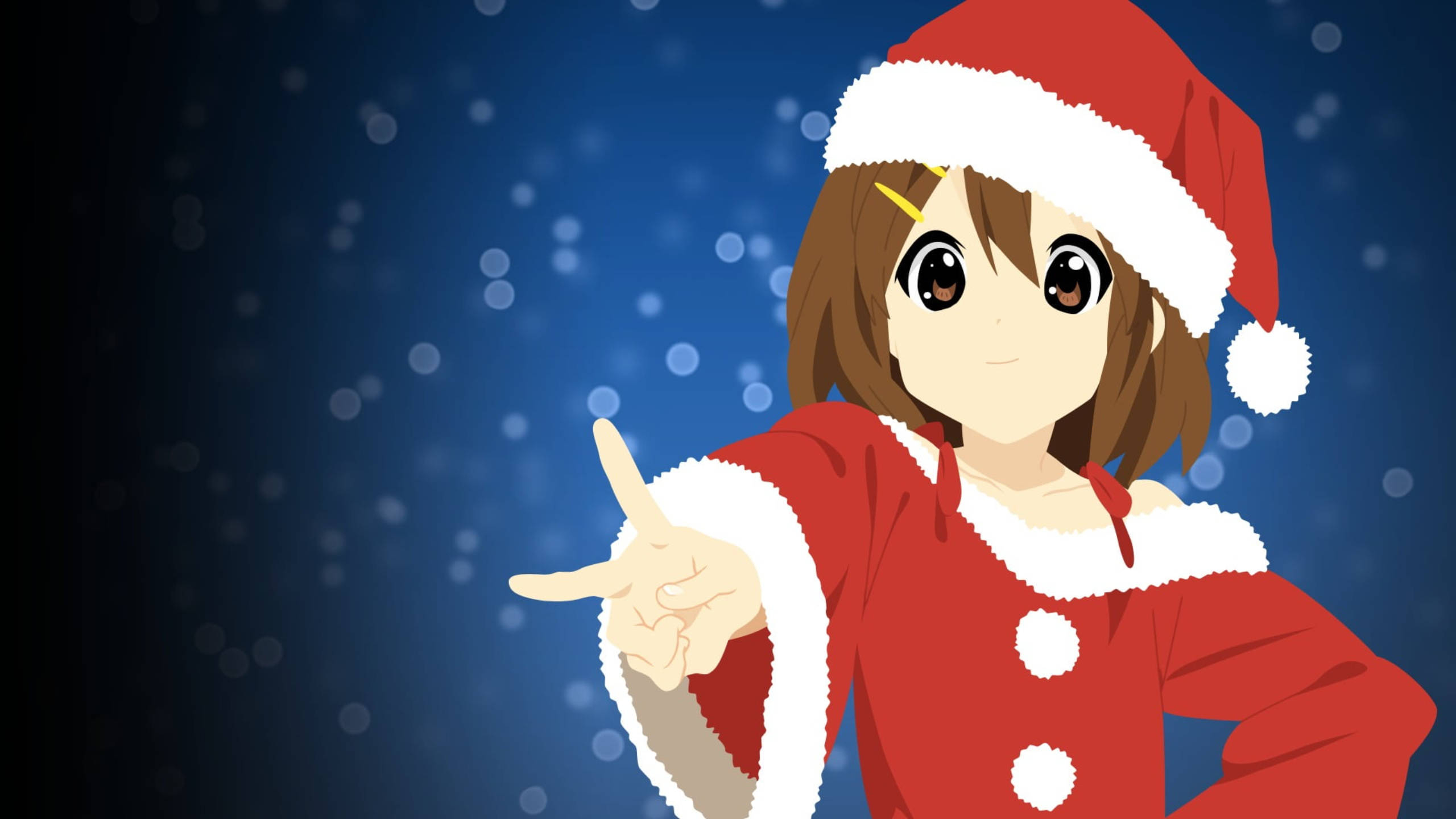 2560x1440 Download Anime Christmas K-on Yui Wallpaper