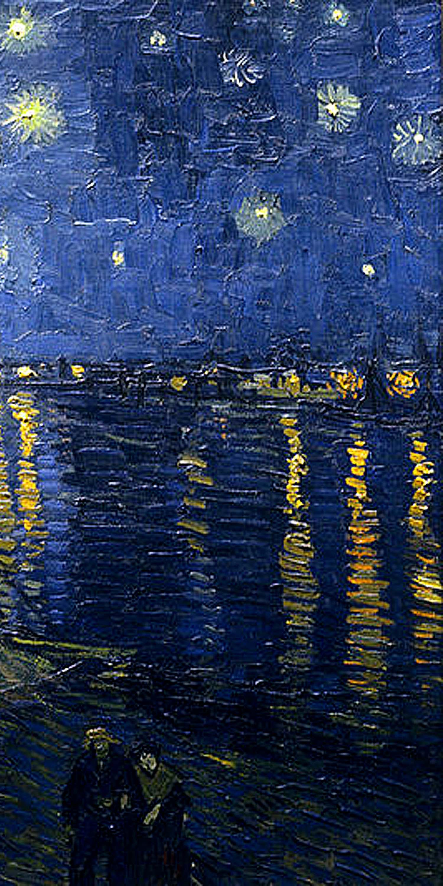 1500x2998 Vincent Van Gogh 'Starry Night over the Rhone' detail right | Pinturas, Pintura al oleo, Noche estrellada