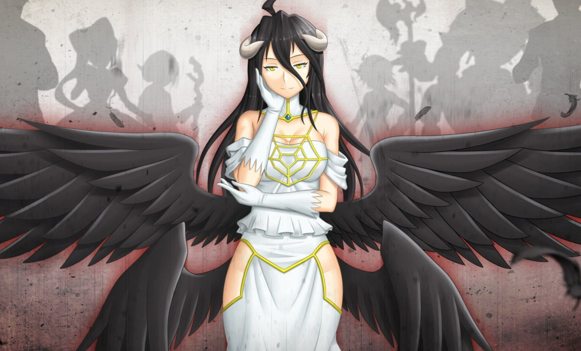 1920x1160 woman with wings digital wallpaper #Anime #Overlord Albedo (Overlord) Aura Bella Fiora Cocytus (Overlord) Demiurge (Overlord) &acirc;&#128;&brvbar; | Anime, Albedo, Character wallpaper