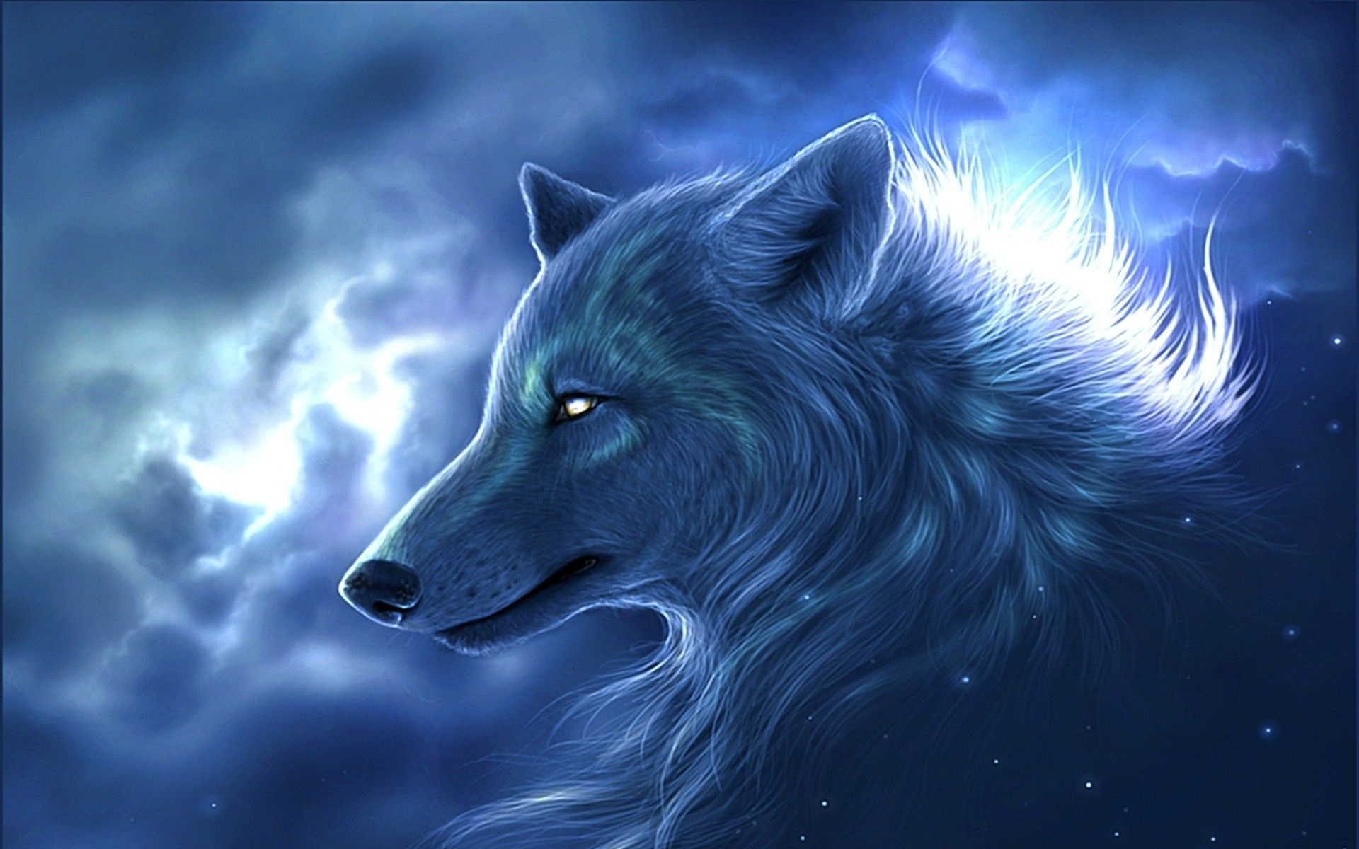 1920x1200 Cool Blue Wolf Wallpapers