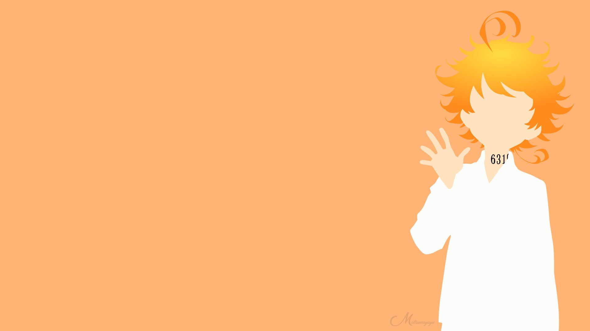 1920x1080 The promised neverland Emma (The Promised Neverland) #anime #numbers simple background #1080P #wallpaper #hdwallp&acirc;&#128;&brvbar; | Anime background, Anime images, Anime wallpaper