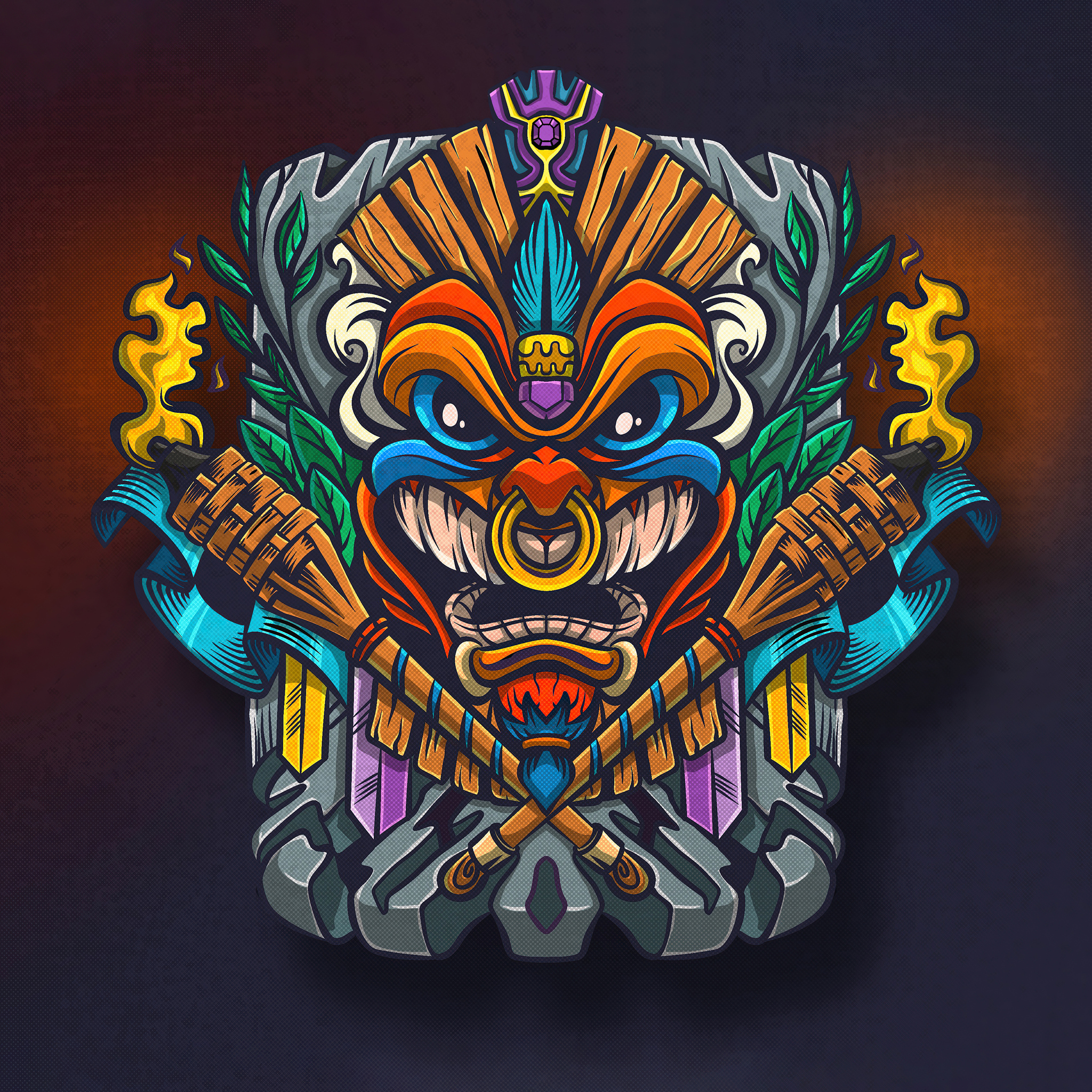 2048x2048 Tiki Totem Illustration 5k Ipad Air HD 4k Wallpapers, Images, Backgrounds, Photos and Pictures