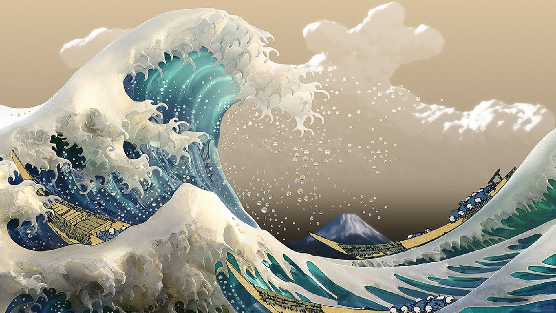1920x1080 The Great Wave Wallpapers Top Free The Great Wave Backgrounds