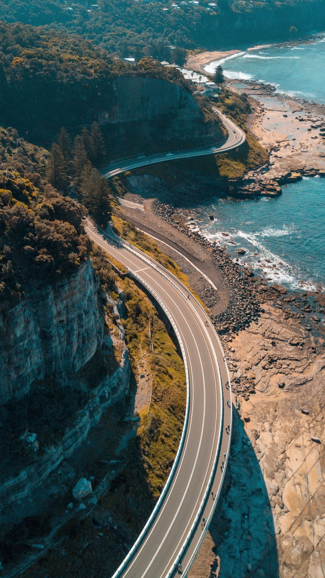 1080x1920 Sea Cliff Bridge aerial view highway 1080 x 1920 Wallpapers available for free download. | Australian road trip, Cool places to visit, Oceania travel