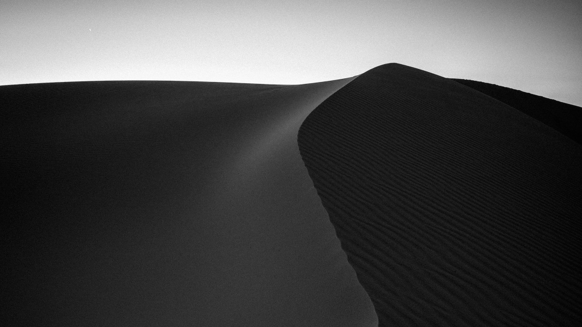 1920x1080 desert #landscape #sand #monochrome sand dunes #nature #dark #1080P # wallpaper #hdwallpaper #desktop | Sand dunes, Dune, Black sand