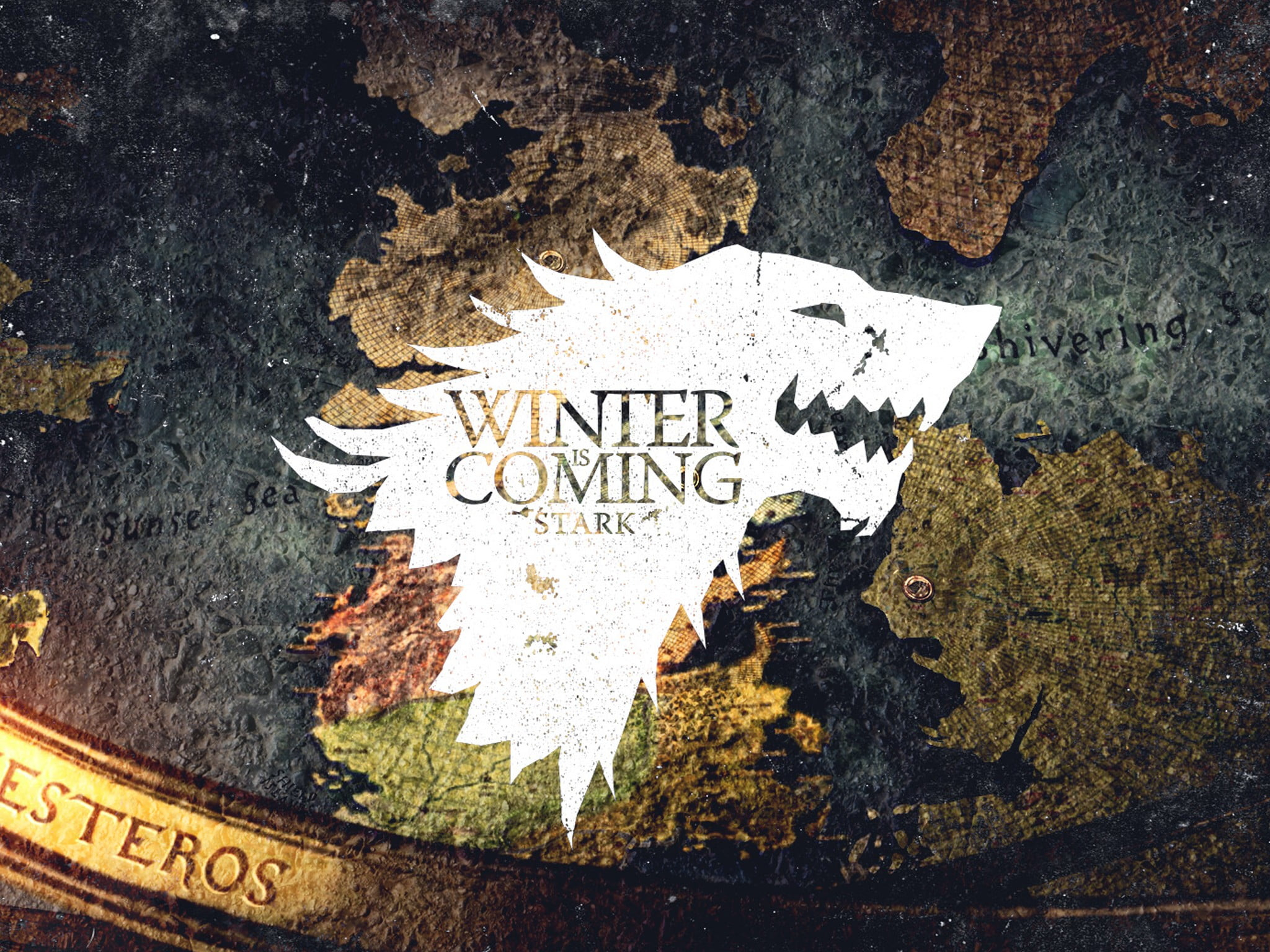 2048x1536 Winter is Coming Stark logo, Game of Thrones, wolf, world map HD wallpaper