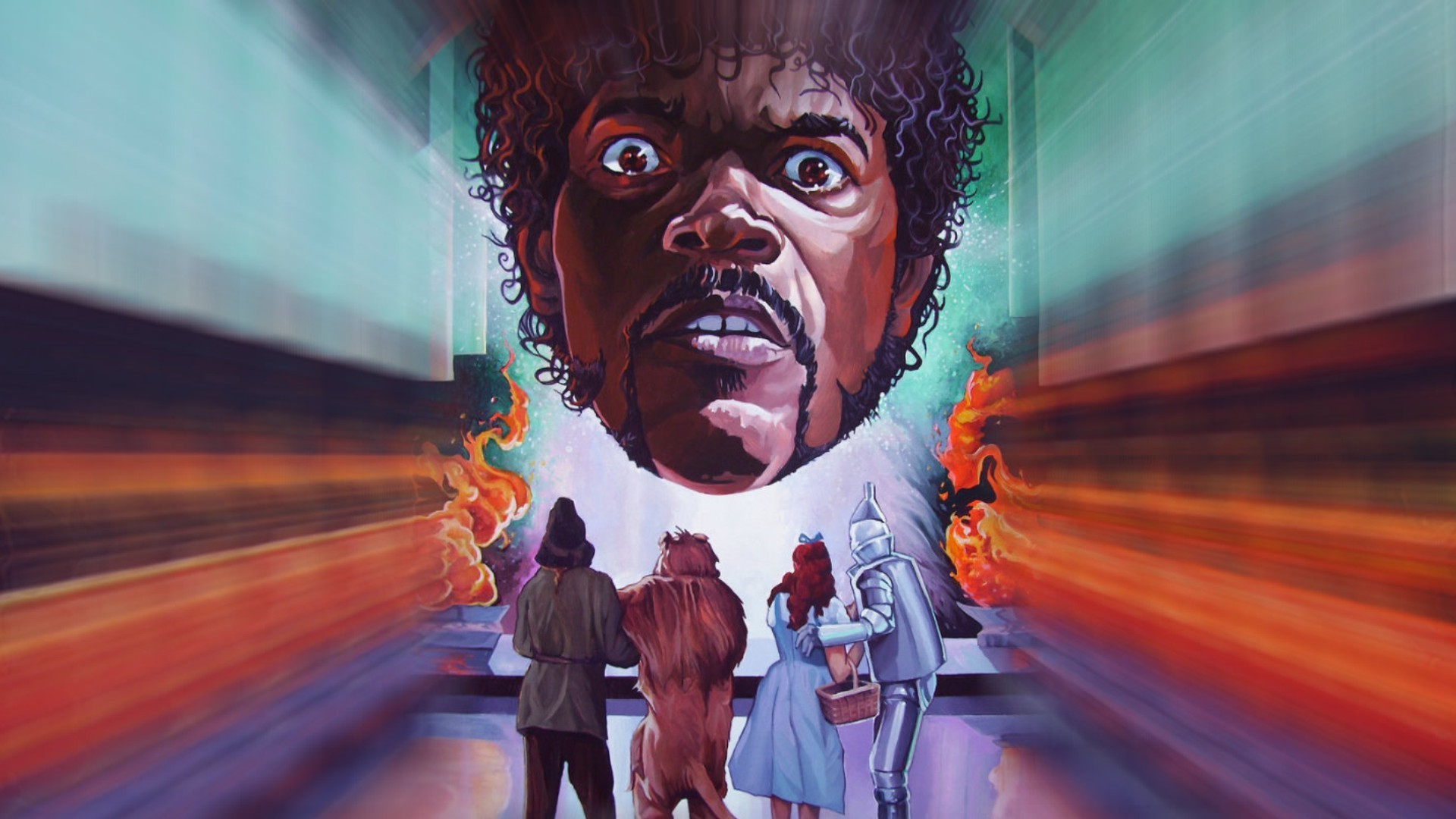 1920x1080 Wallpaper : px, artwork, crossover, movies, Pulp Fiction, Samuel L Jackson, The Wizard of Oz 4kWallpaper 1036110 HD Wallpapers
