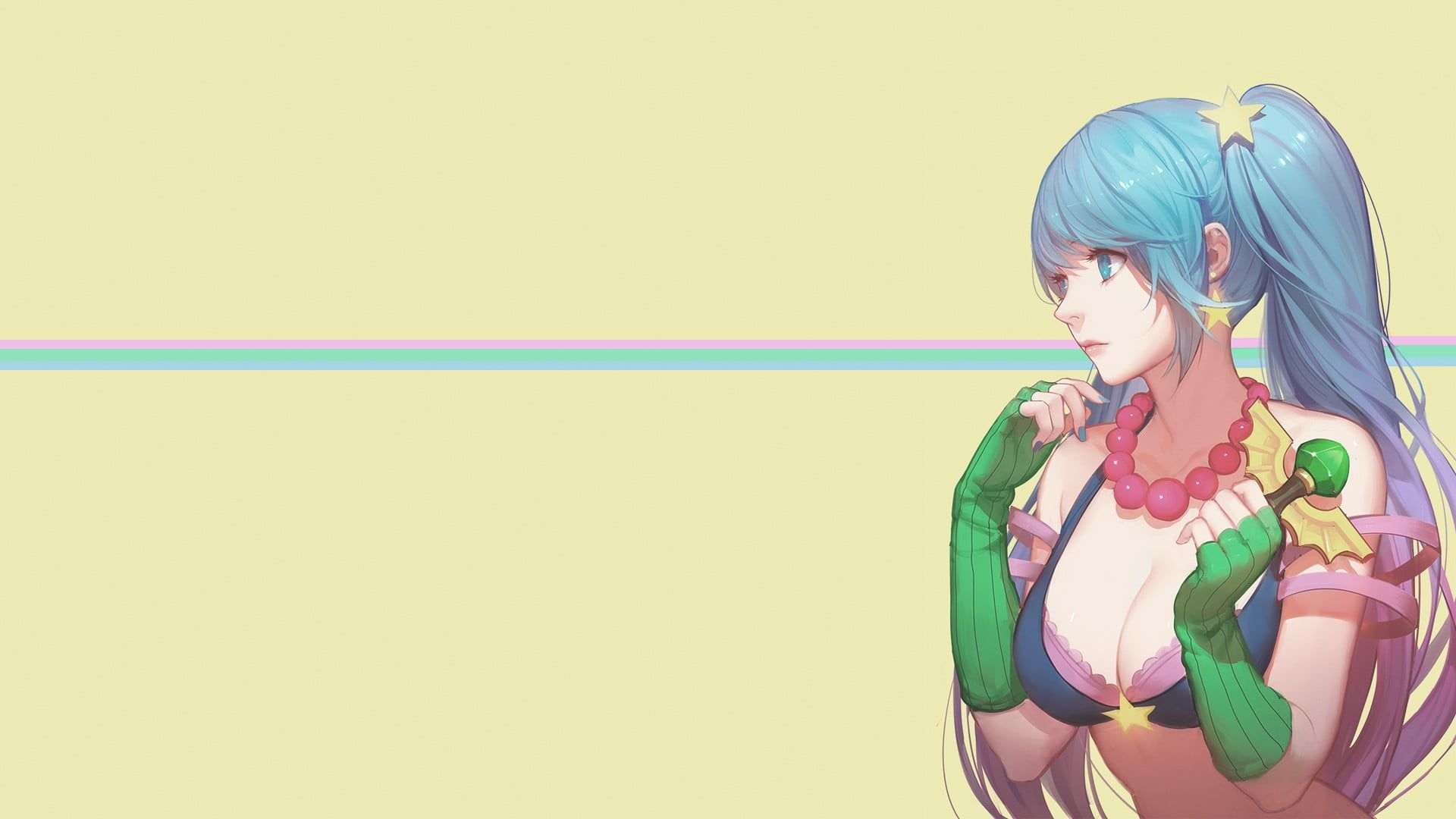 1920x1080 blue haired female animated character illustration Sona (League of Legends) League of Legends #1&acirc;&#128;&brvbar; | Character illustration, Animated characters, Character wallpaper