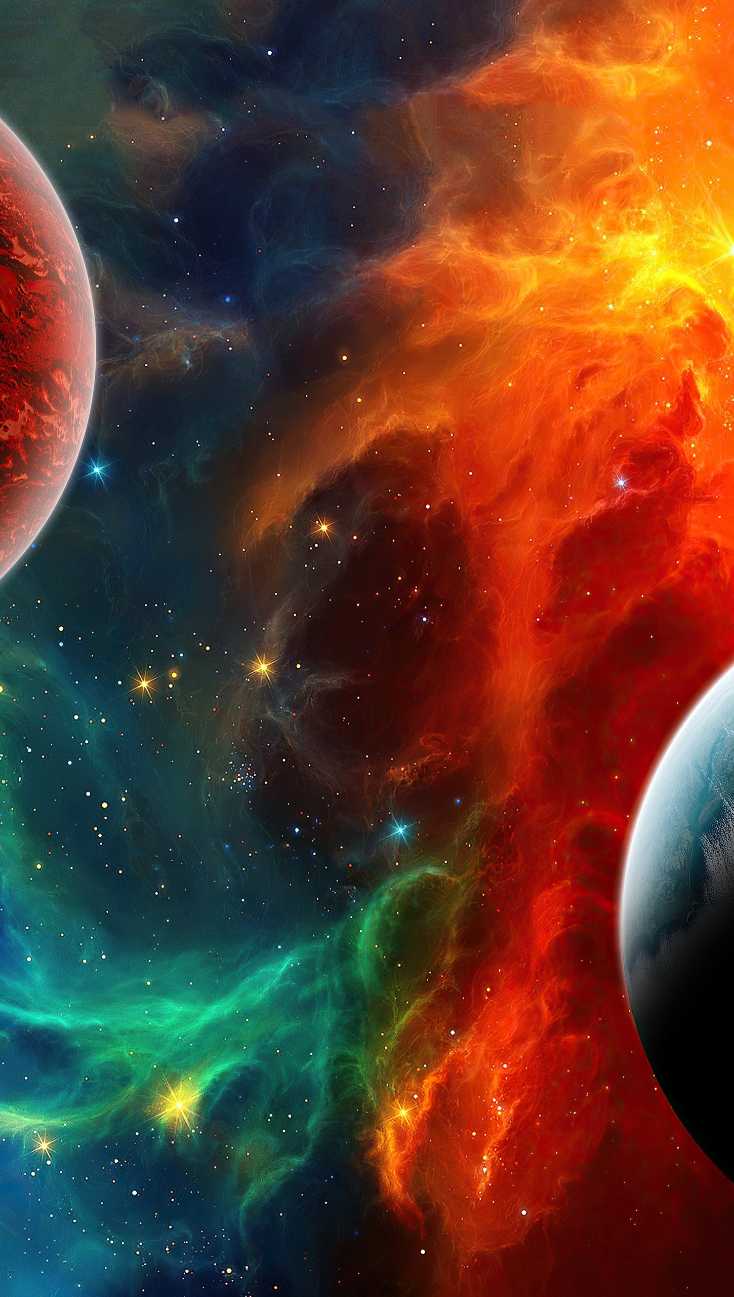 1450x2560 Colorful Nebula in space Wallpaper 4k Ultra HD ID:5829
