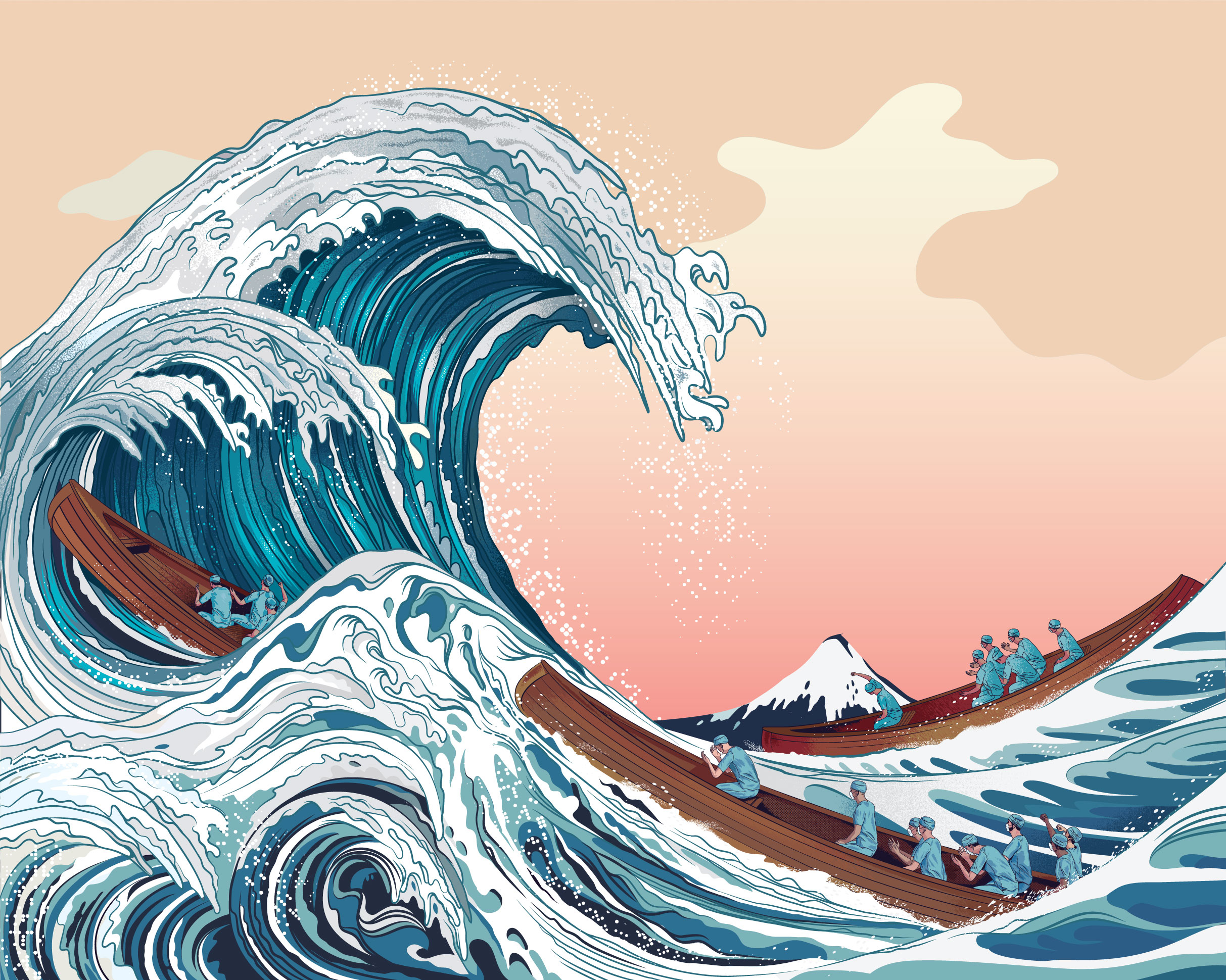 2426x1940 Authentic Digital Art The Great Wave Of COVID | SuperRare