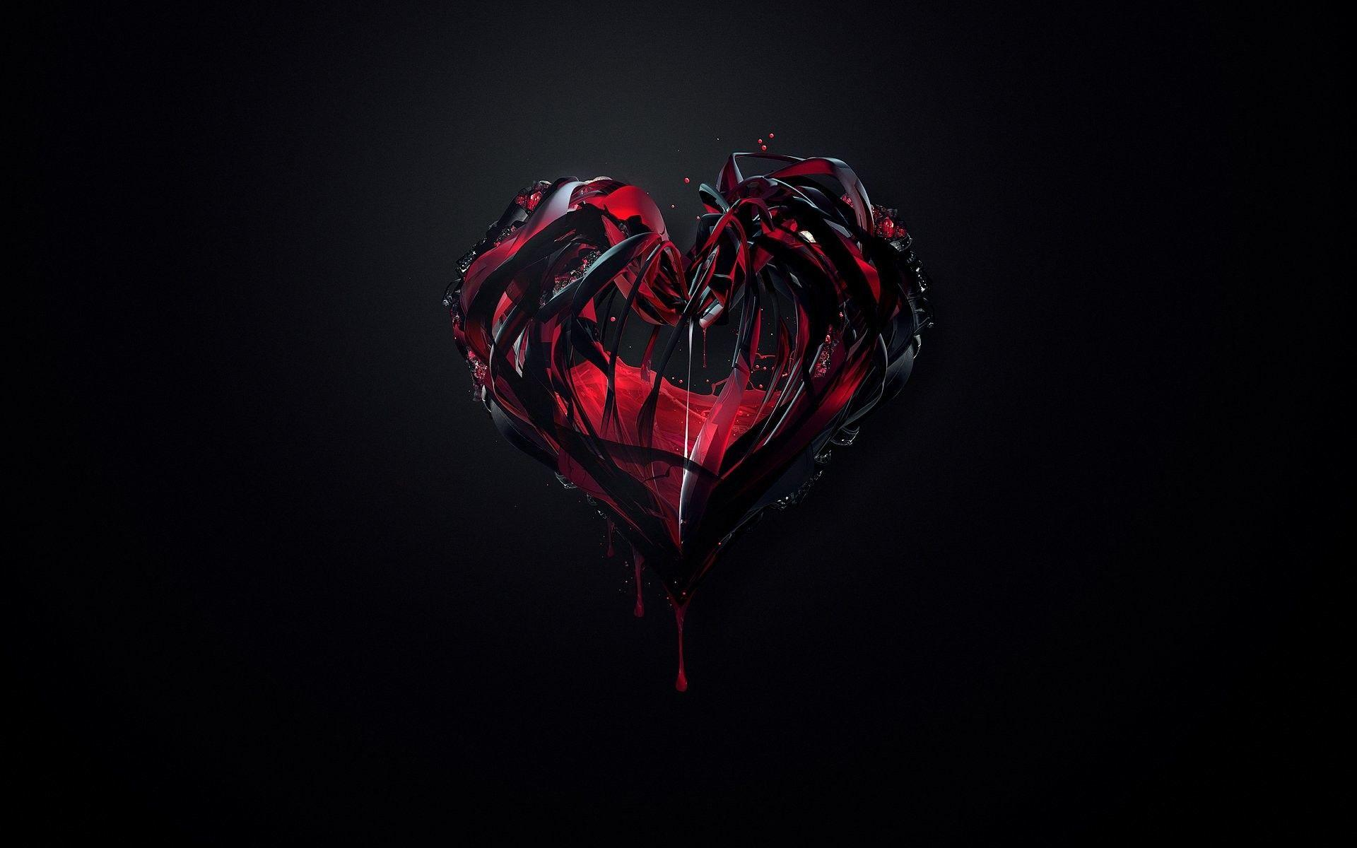 1920x1200 Red And Black Heart Wallpapers