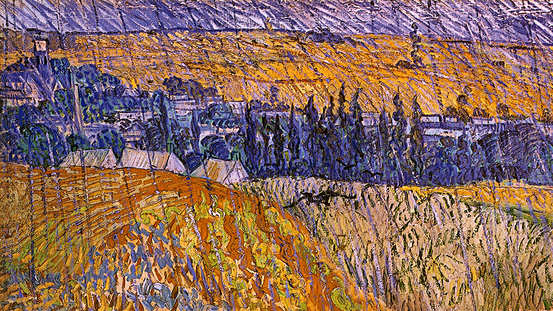 1920x1080 bd-Art Wallpapers &acirc;&#128;&#148; Rain in Auvers (1890) by Vincent van Gogh
