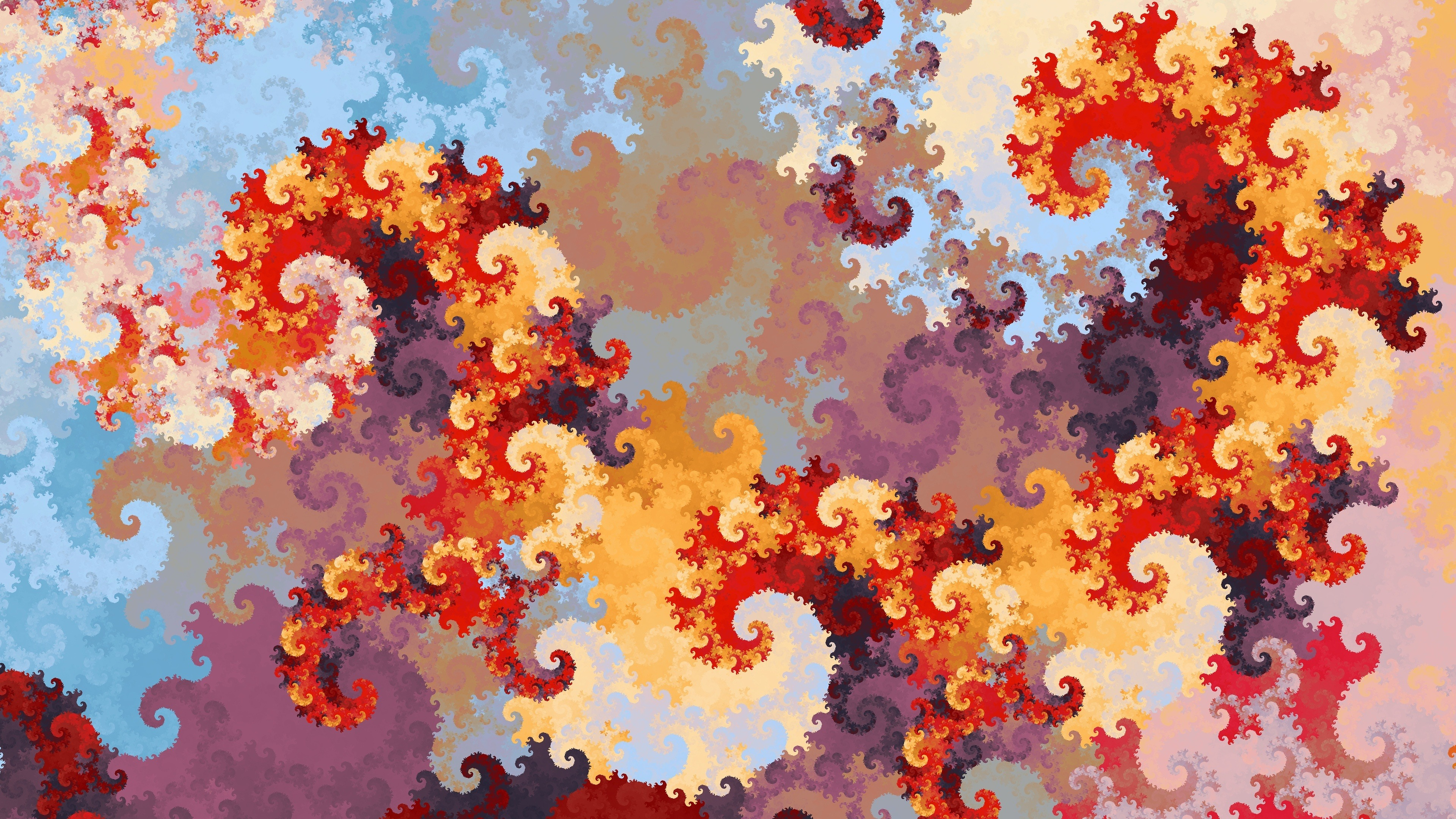 3840x2160 Download wallpaper swirl, abstract, fractal, pattern 4k wallpaper, uhd wallpaper, 16:9 widescreen hd background, 3078