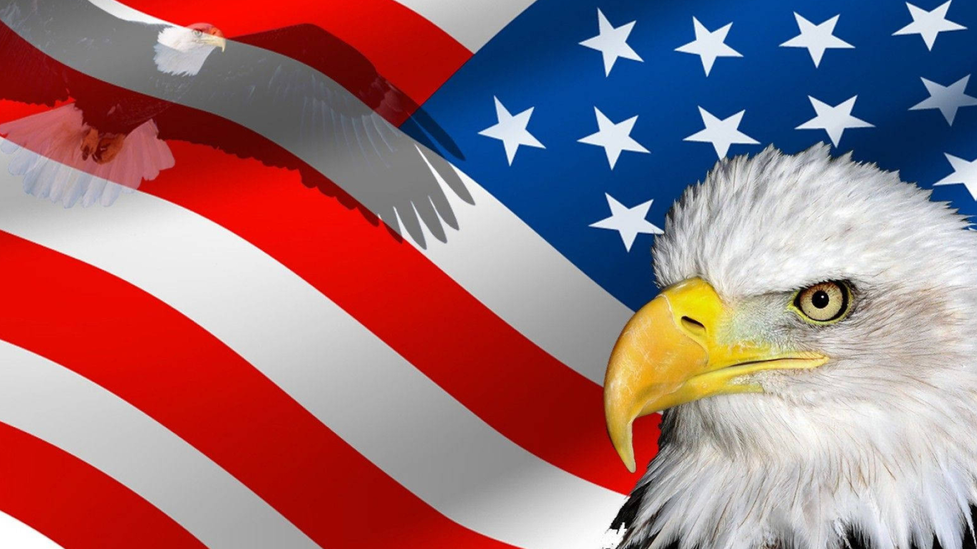 1920x1080 Download American Flag With Us Eagle Wallpaper