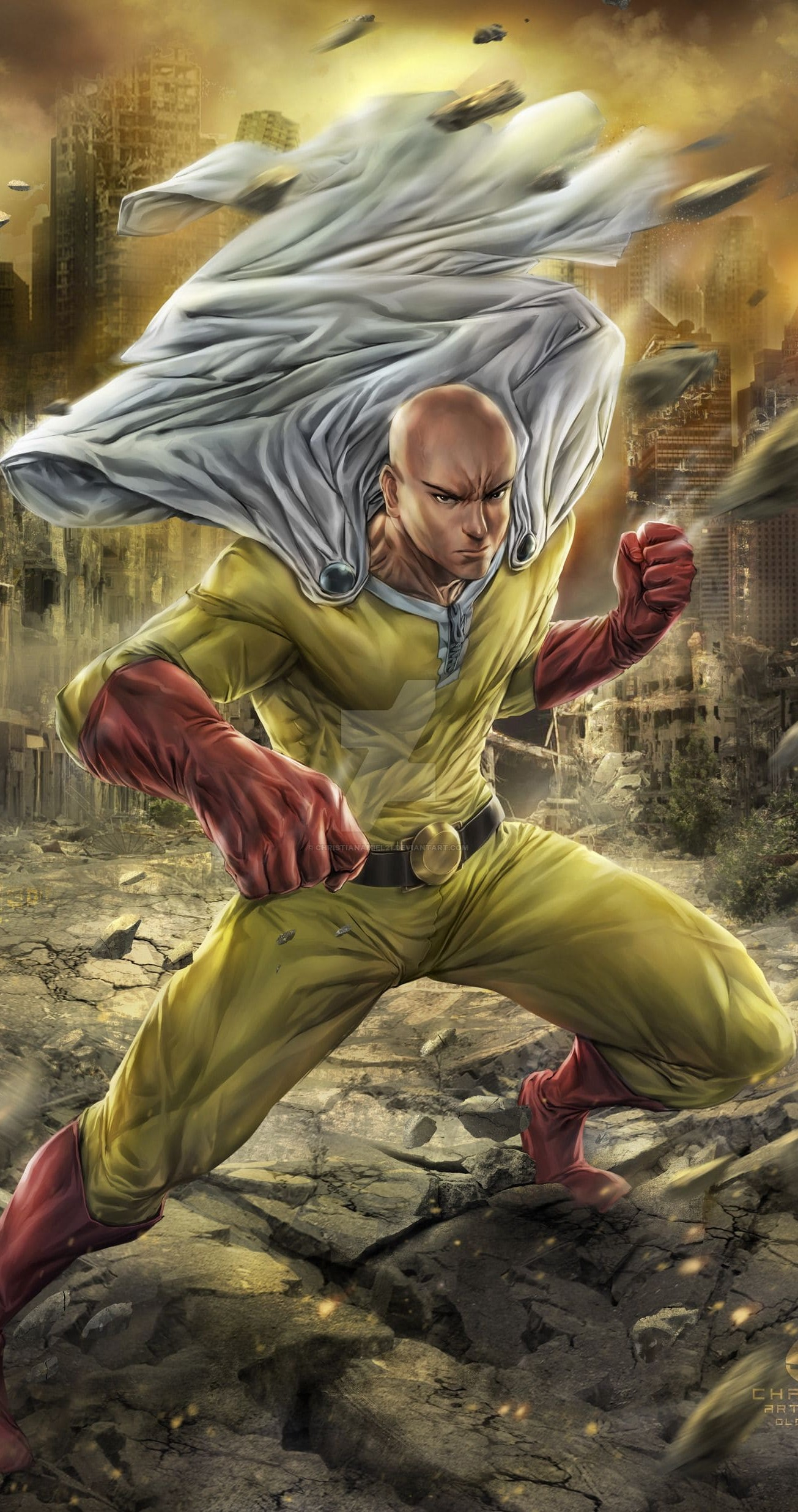 1305x2473 One Punch Man Wallpapers Top Best Quality One Punch Man Backgrounds (HD,4k