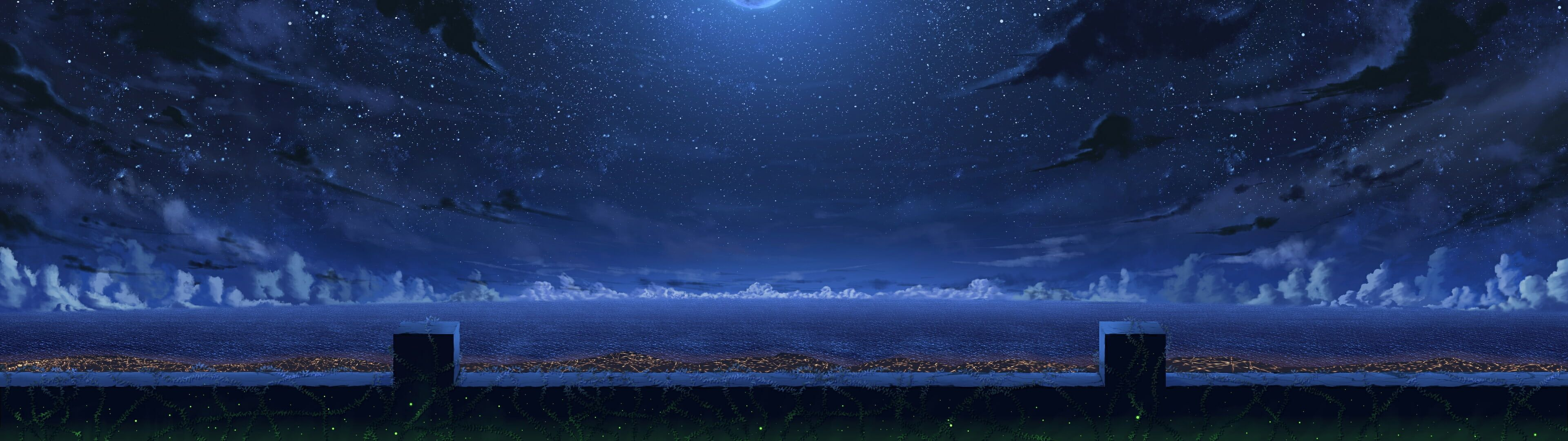 3840x1080 panoramic photo of landscape during night #panorama #artwork #sea #clouds #sky #stars #4K #wallpaper #hdwallpaper #deskt&acirc;&#128;&brvbar; | Panoramic photo, Landscape, Hd wallpaper