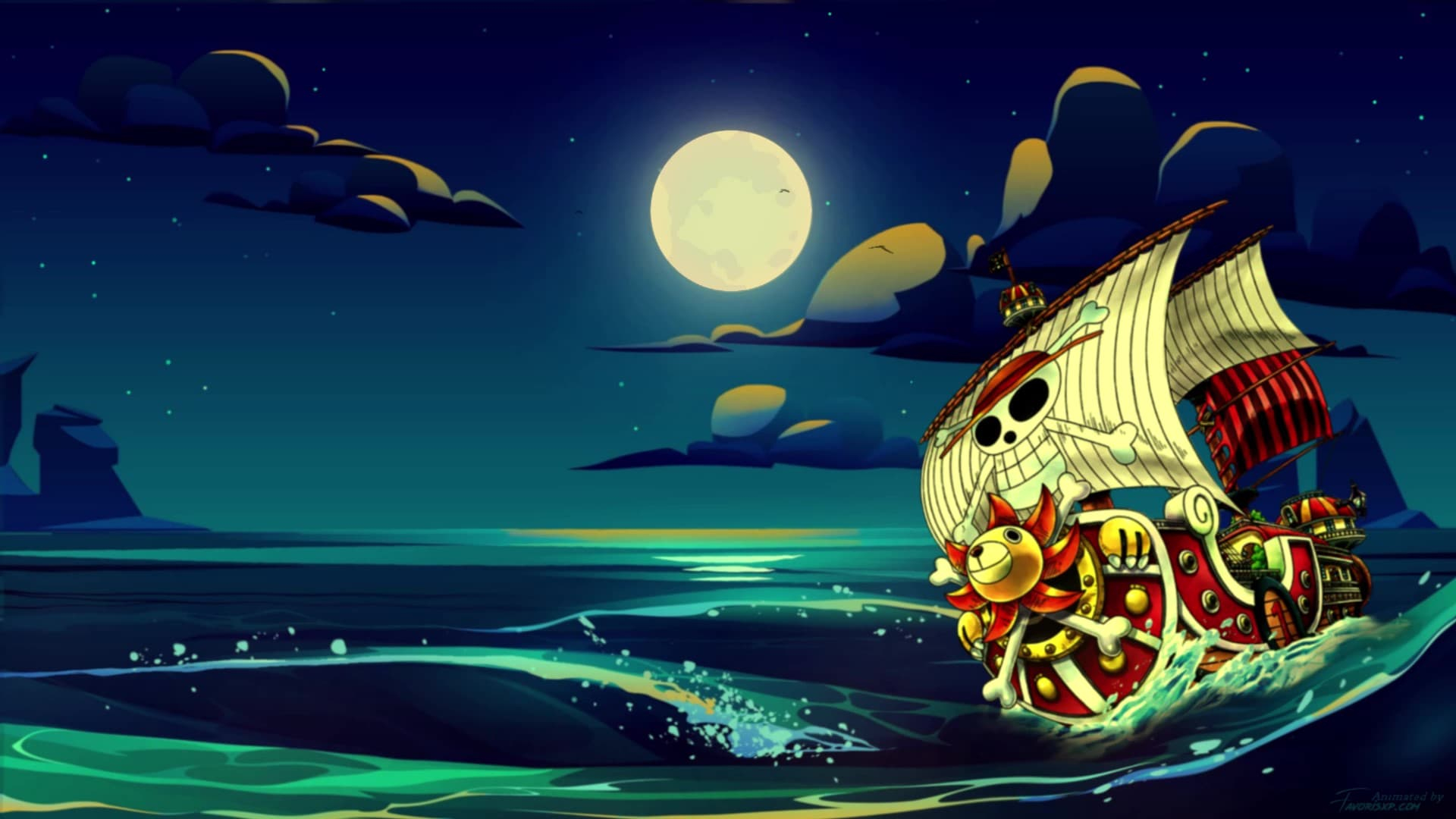 1920x1080 One Piece Live Wallpaper Thousand Sunny by Favorisxp