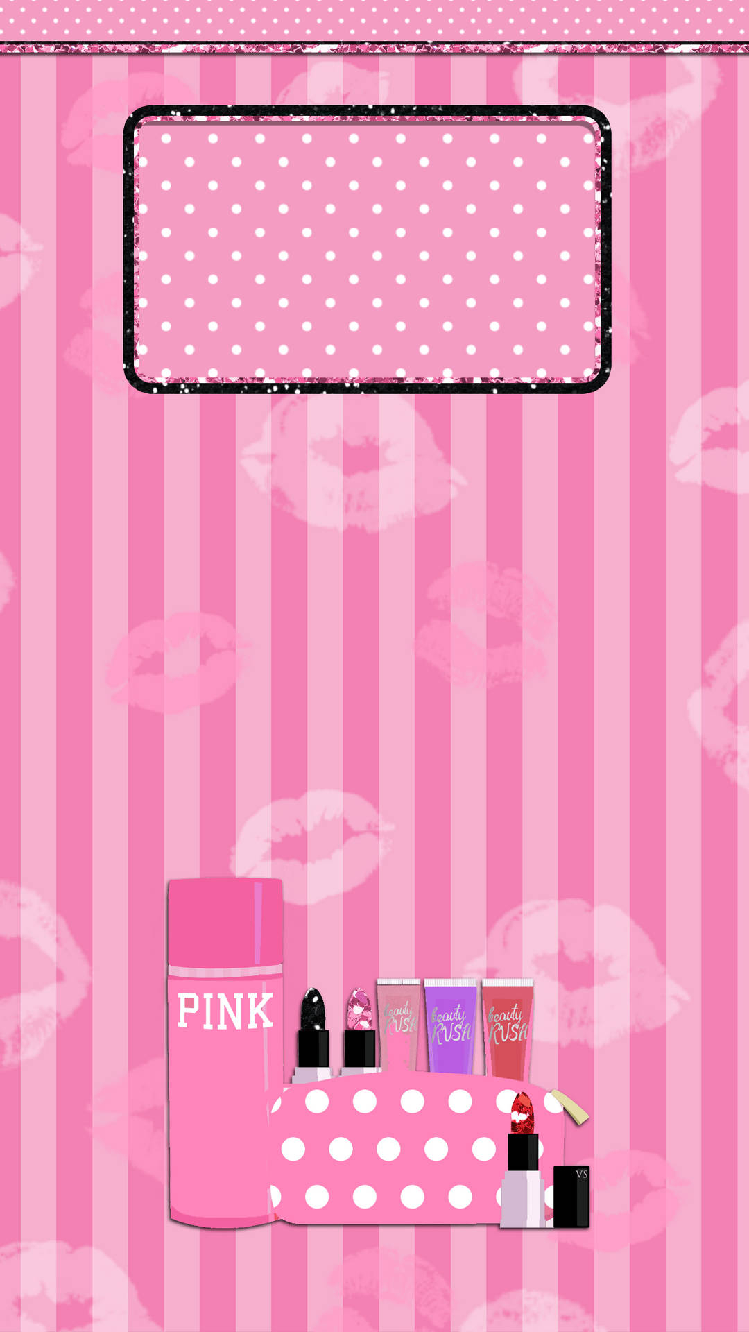 1080x1920 Download Victoria's Secret Pink Kiss Mark Wallpaper