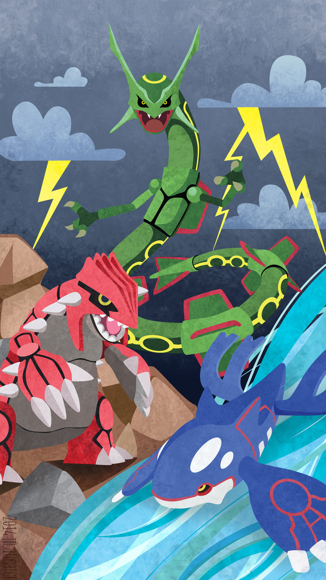 1080x1920 In honour of ORAS just around the corner, here's an amazing phone wallpaper of Groudon, Kyogre and Rayquaza : r/pokem