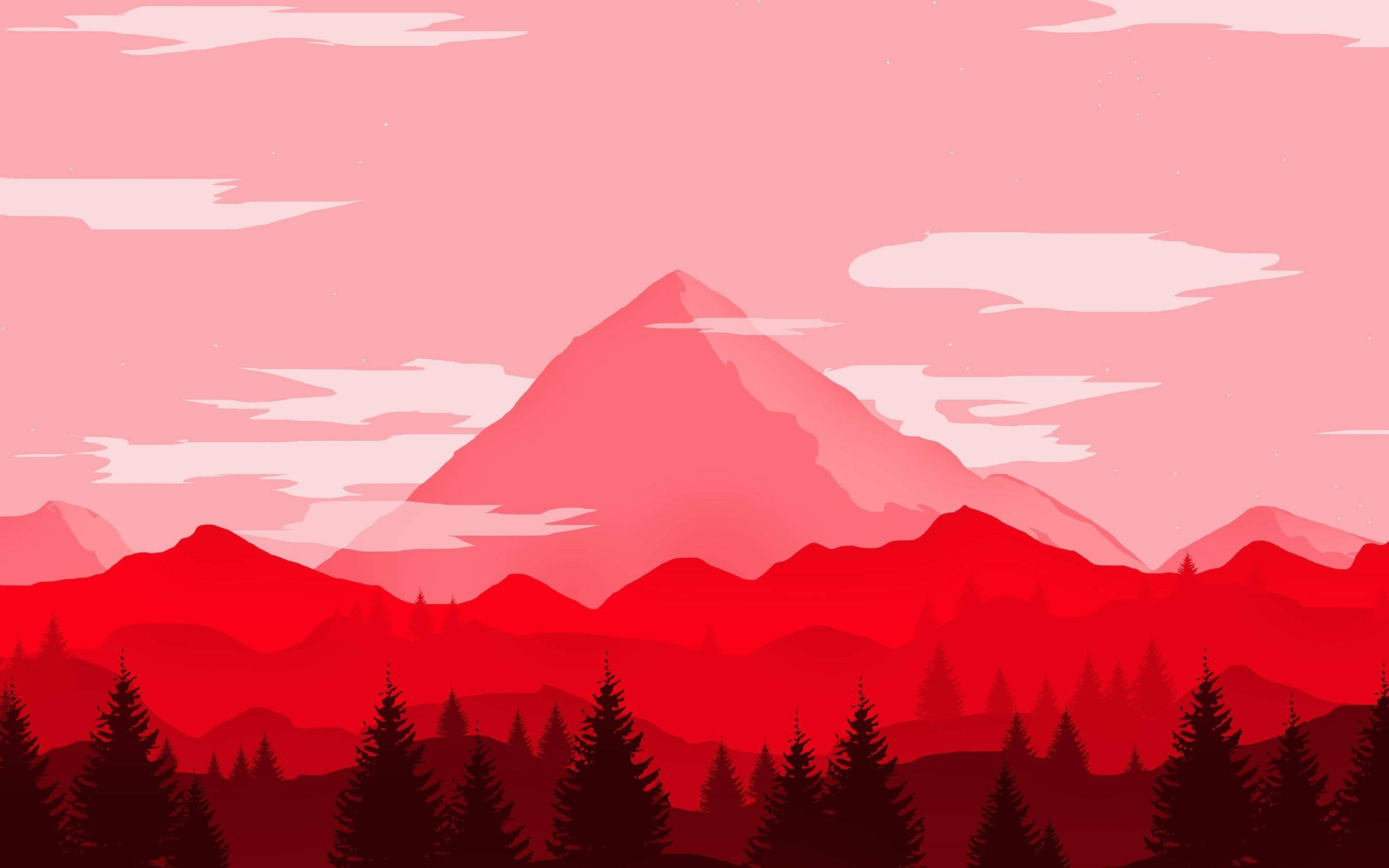 2880x1800 Download Red Mountain In Pink Sky Wallpaper