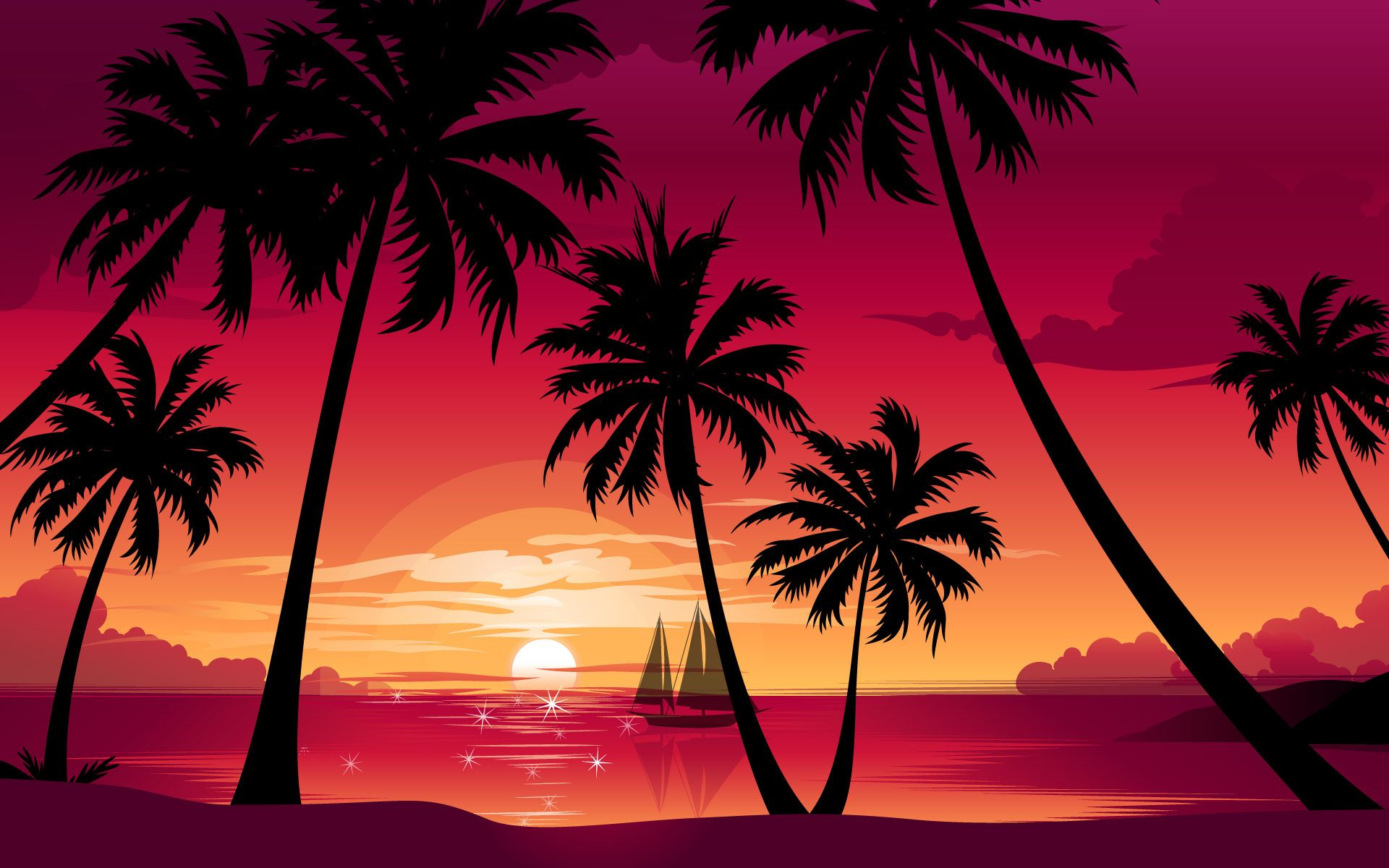 1920x1200 Not as cool as I thought it was, but still worthy enough to be on this AWESOME board!! (: | Tree sunset wallpaper, Palm tree sunset, Sunset images