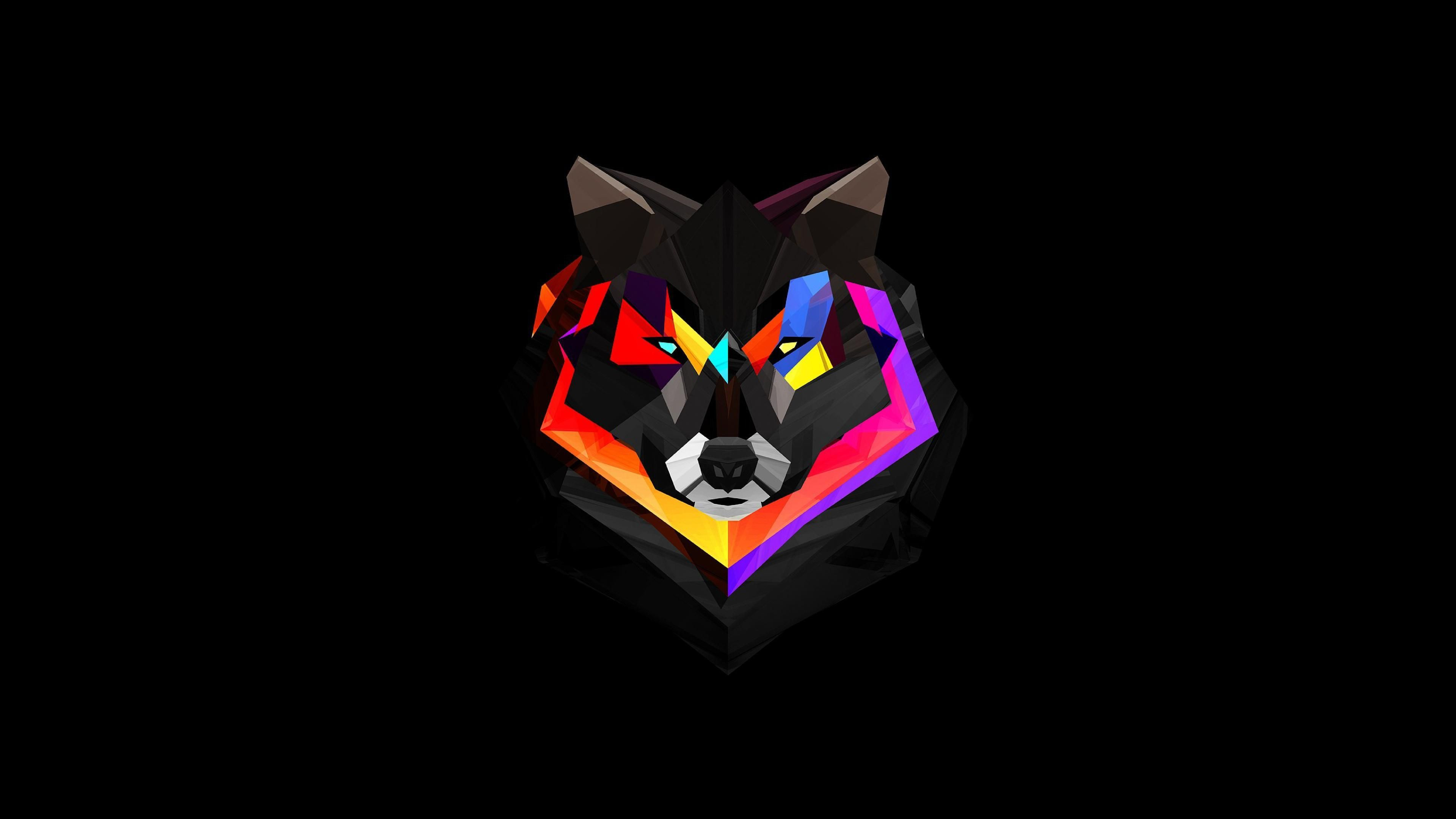 3840x2160 Colorful Wolf Wallpapers Top Free Colorful Wolf Backgrounds