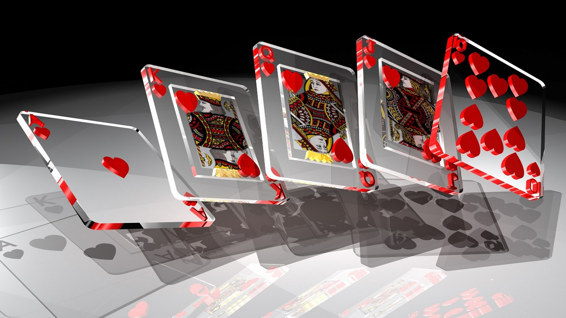 1920x1080 3d Glass Cards Red Hearts Desktop Wallpapers KDE Store