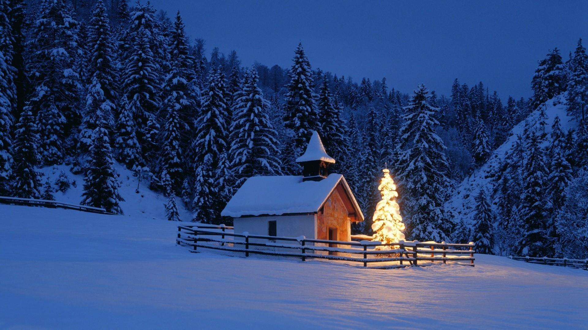 1920x1080 Winter Cabin Christmas Wallpapers