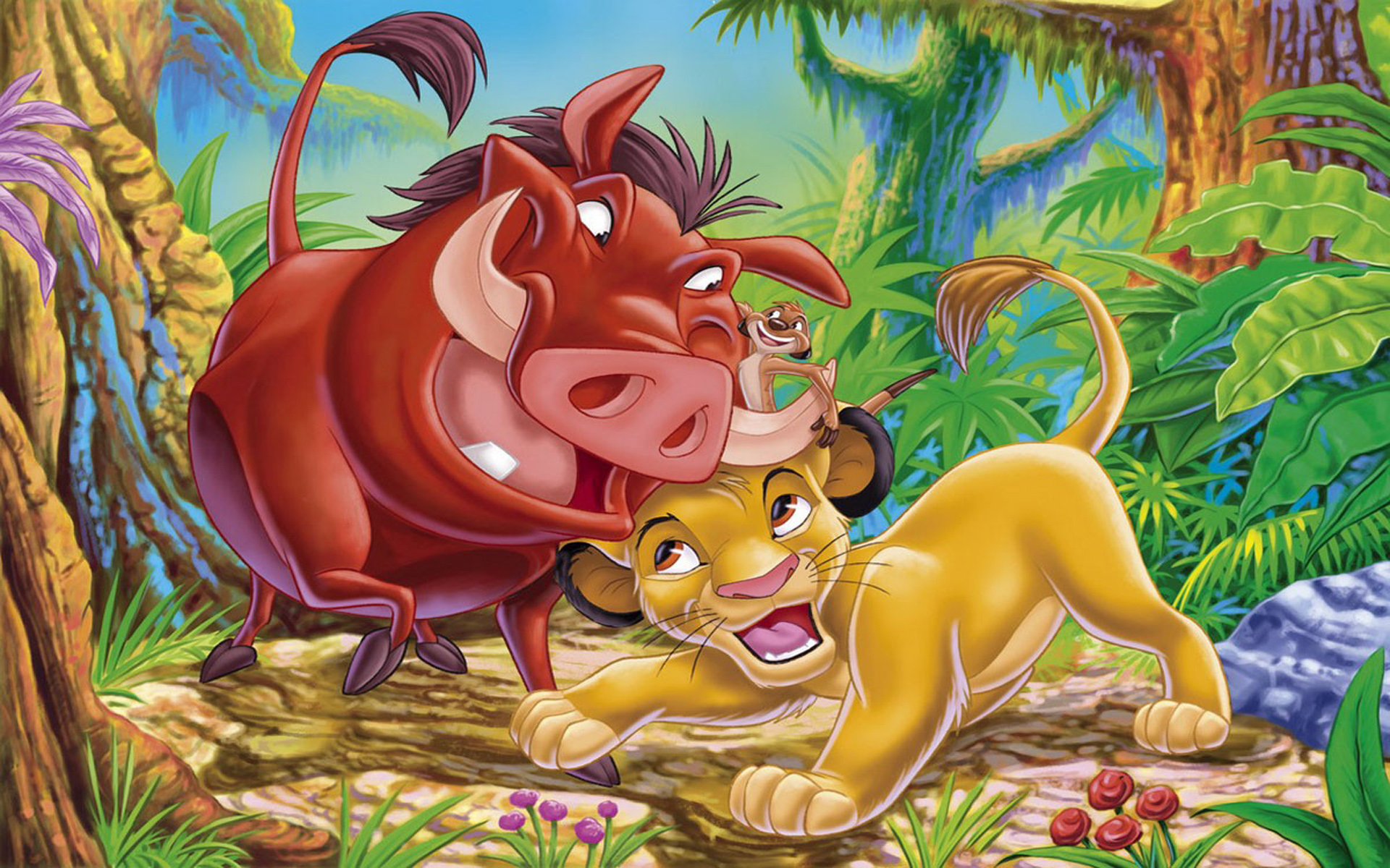 1920x1200 Simba Timon And Pumbaa Cartoon The Lion King Desktop Hd Wallpaper :
