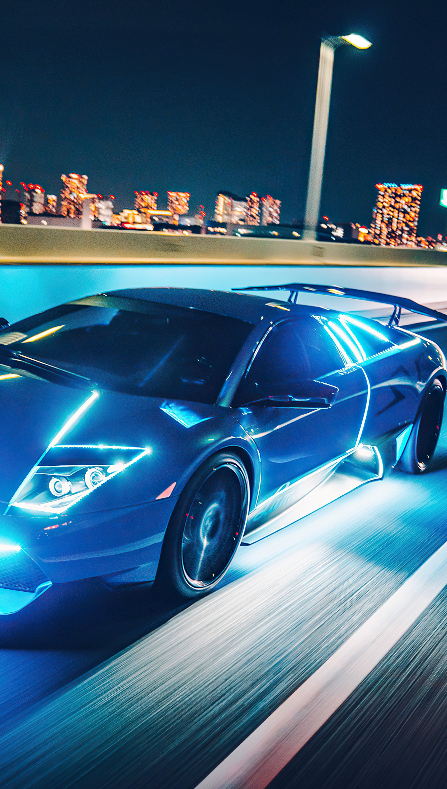 1450x2560 Lamborghini Murcielago Neon Wallpaper 4k Ultra HD ID:6773